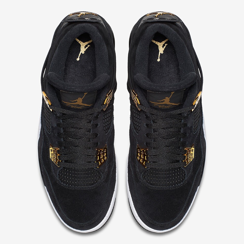 Nike Air Jordan 4 Retro Royalty Size 6.5-12 Black Metallic Gold White 308497 032