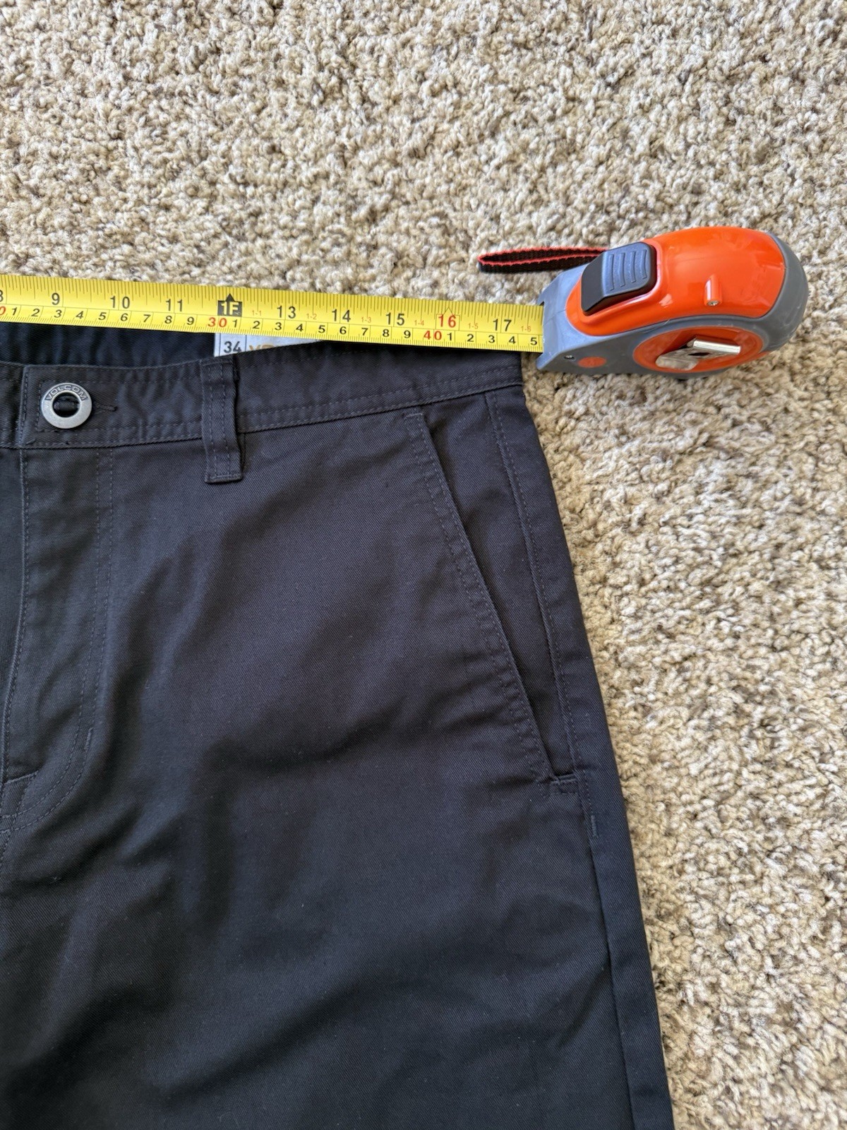 Volcom True To This Pants Regular Fit Black Men’s Size 34×28 Excellent Condition