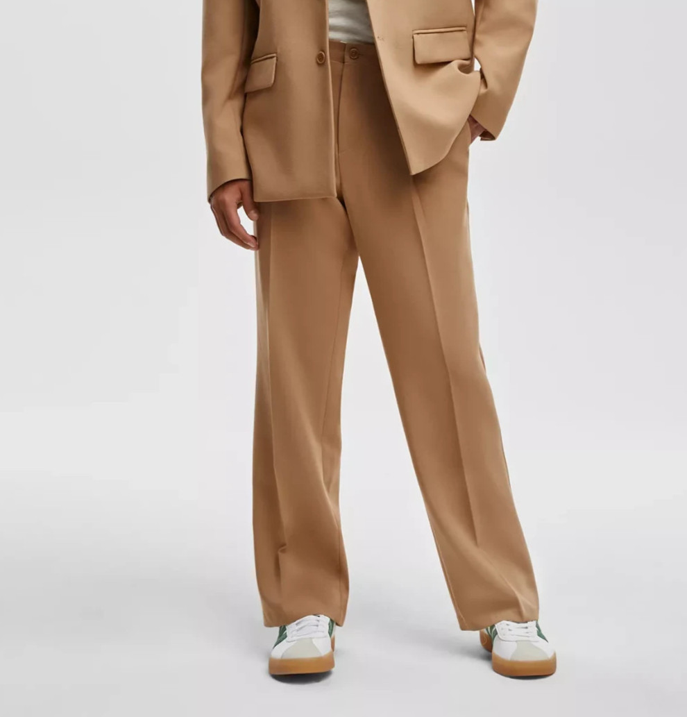Mode of One Relaxed-Fit Dress Pants Men’s 40 Khaki Belt Loop Button Closure