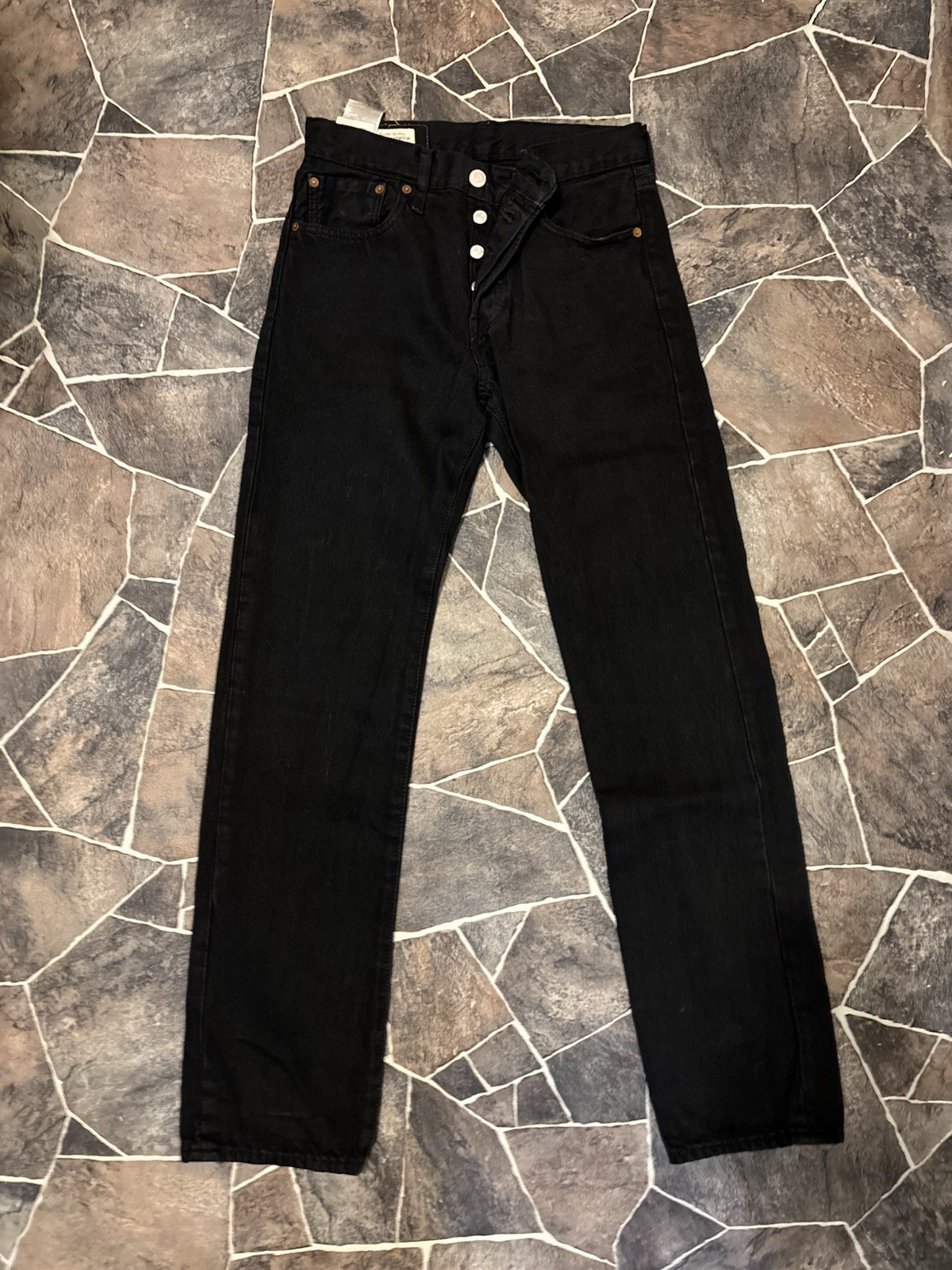 Levi’s Premium 501 Original Button Fly Jeans Men’s 28×32 Black Denim Excellent