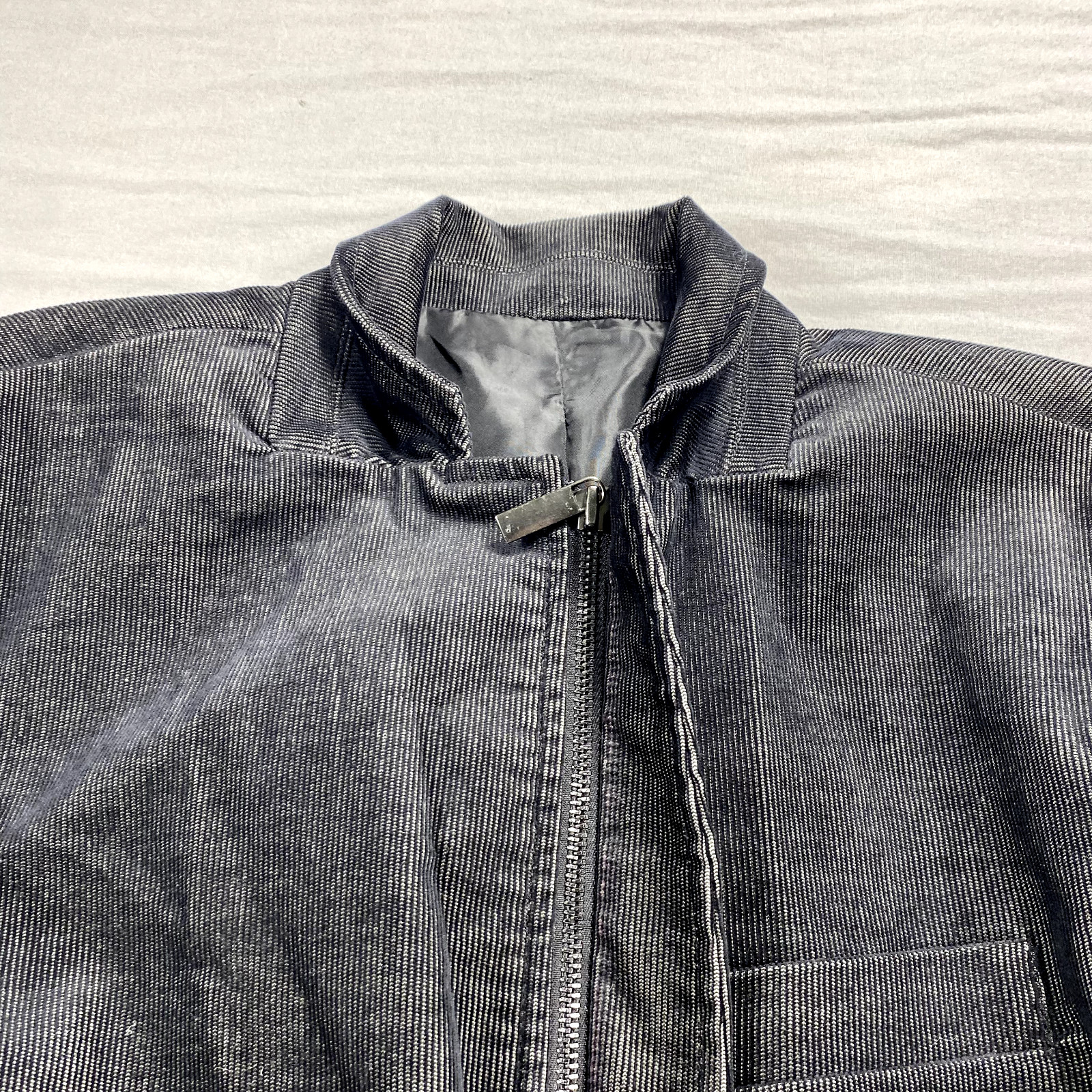 Kenneth Cole Reaction Mens 40 Small Black Corduroy Zipper Sport Coat Jacket