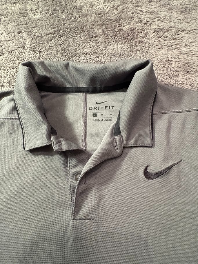 Nike Dri-FIT Golf Polo Men’s M Heather Grey Performance GUC