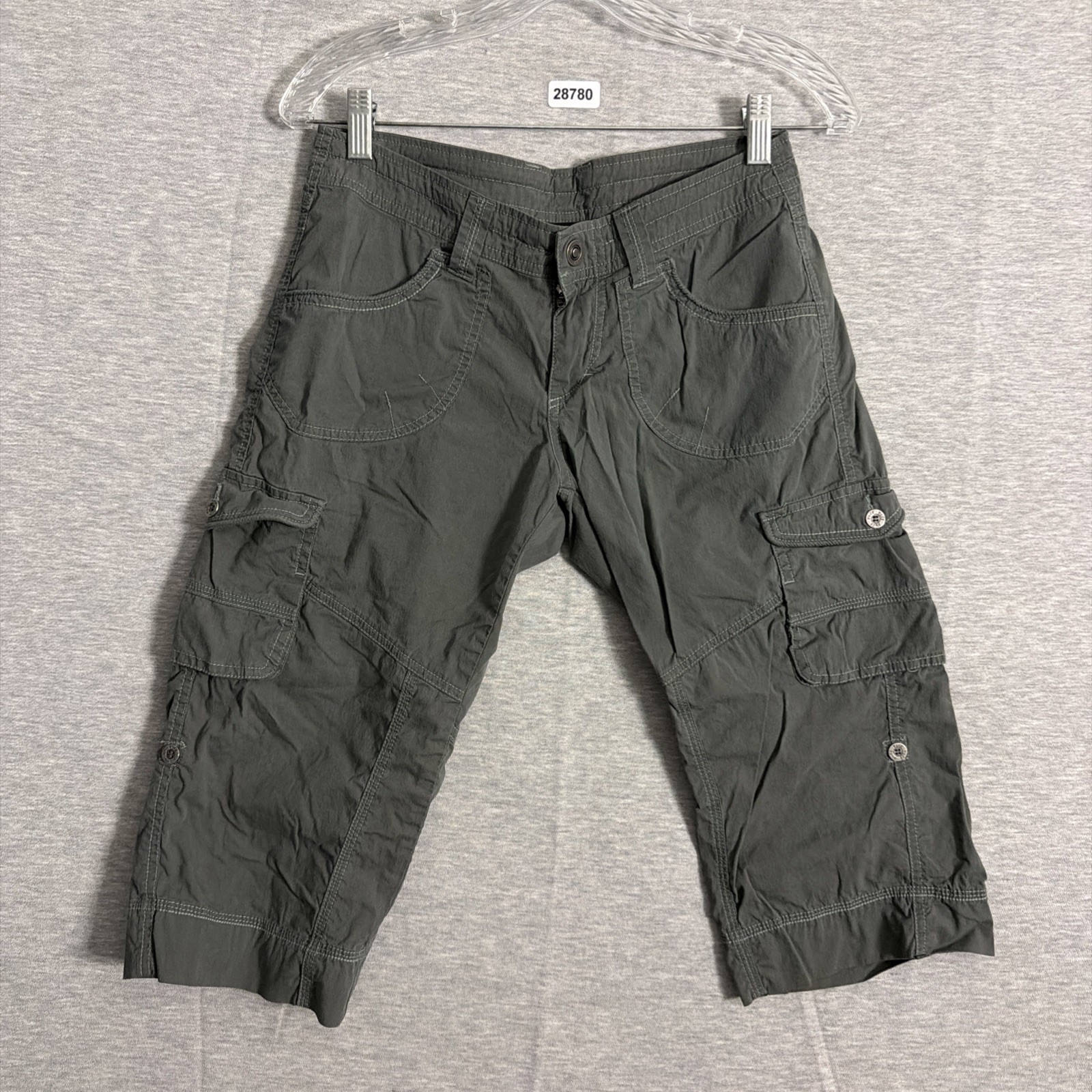 Kuhl Women’s Size 4 Gray Cotton Blend Kontra Roll Up Capri Cargo Pants