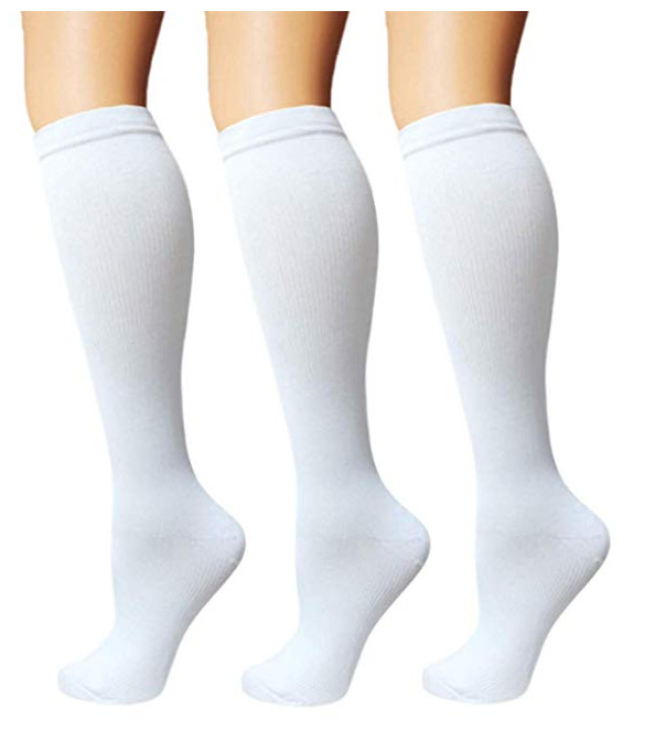 (3 Pairs) Compression Socks Knee High 15-20mmHg Graduated Support Men’s Women’s