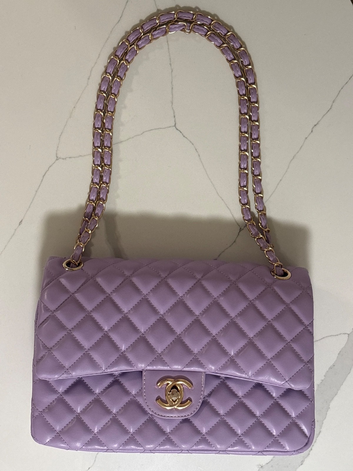 REPLICA Lavender Quilt Flap Bag In Great Condition