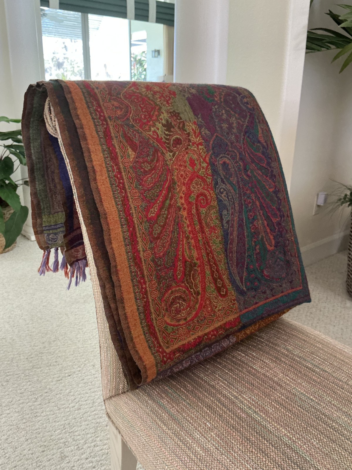 Moksha Fine Wovens 100% Pure New Wool 75″ Length x 36″ Width Throw / Pashmina