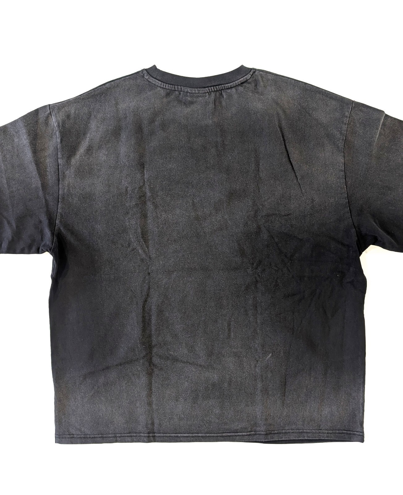 Saint Vanity Tee T-Shirt Black Distressed Size L SV Logo Printed Boxy Cotton New