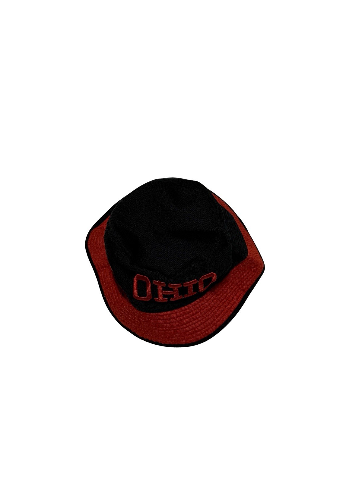 Ohio Bucket Hat – Black/Red – Embroidered Script – Adult One Size
