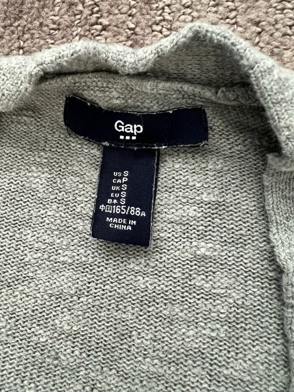 Gap Gray Open Front Cardigan Sweater Womens Small Grandma