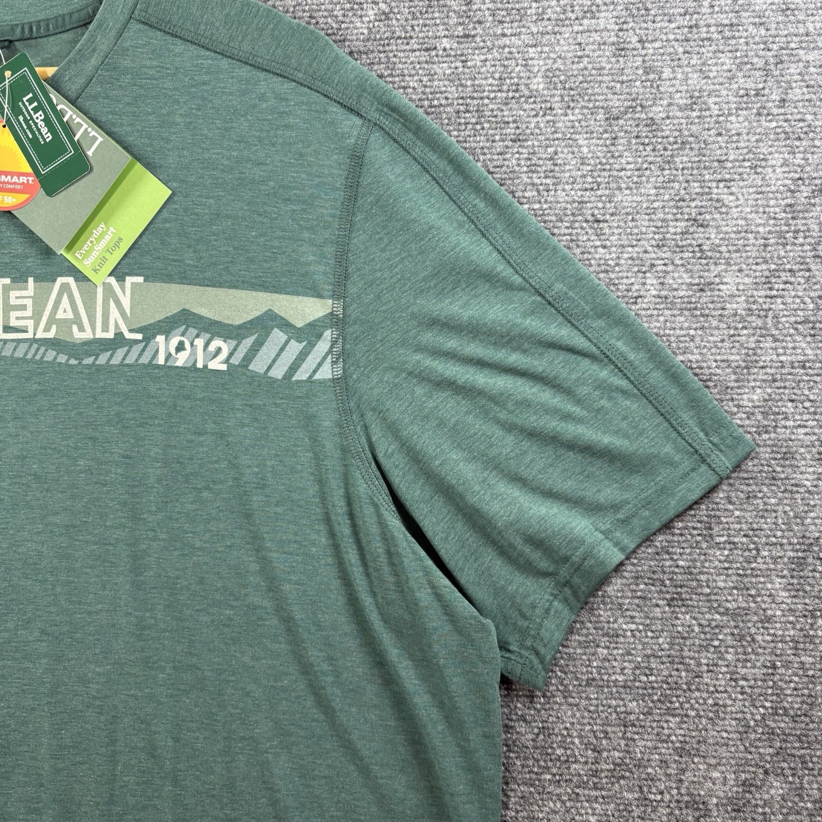 NEW L.L.Bean Everyday SunSmart Shirt Mens XLT Green BLUE Slightly Fitted Stretch