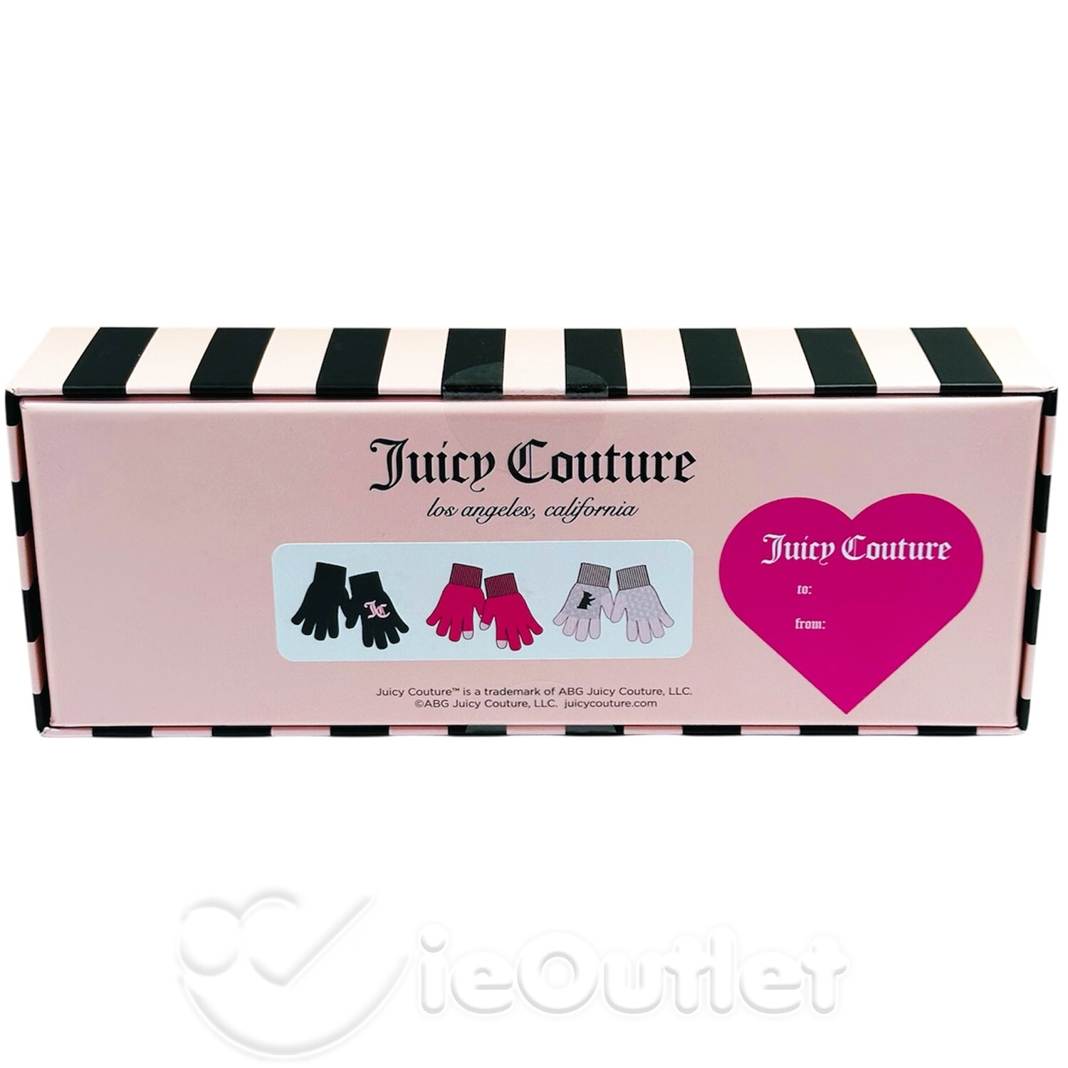BRAND NEW Juicy Couture Black Pink White Acrylic Blend Glove Set 3-Pair Pack NIB