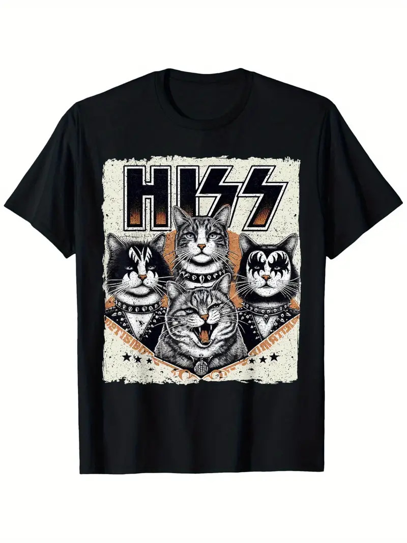 Cat Hiss Funny Cat Lover Cat Owner Cat Humor Distressed T-Shirt
