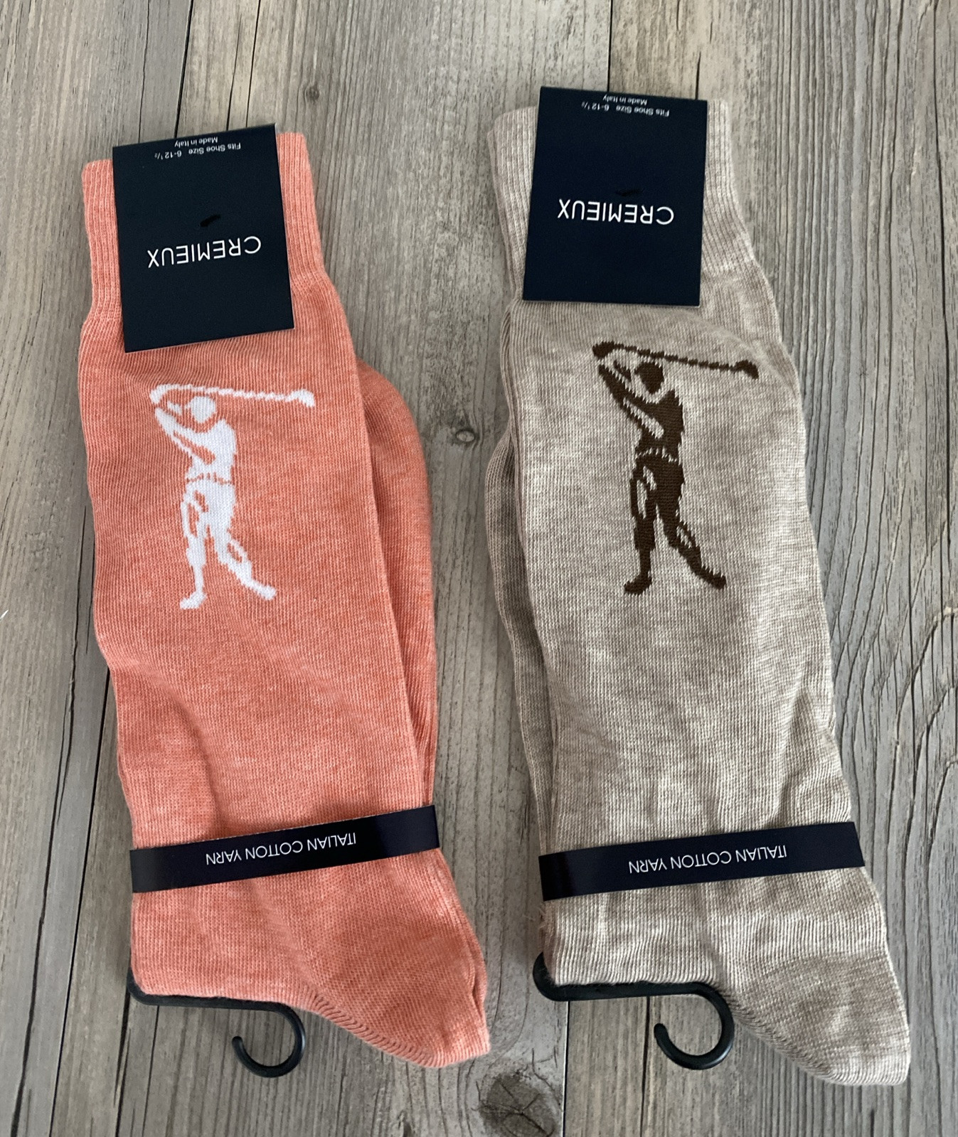 CREMIEUX Mens Italian Yarn Socks Golf 6-12 1/2 Made In Italy 2 Pair NWT