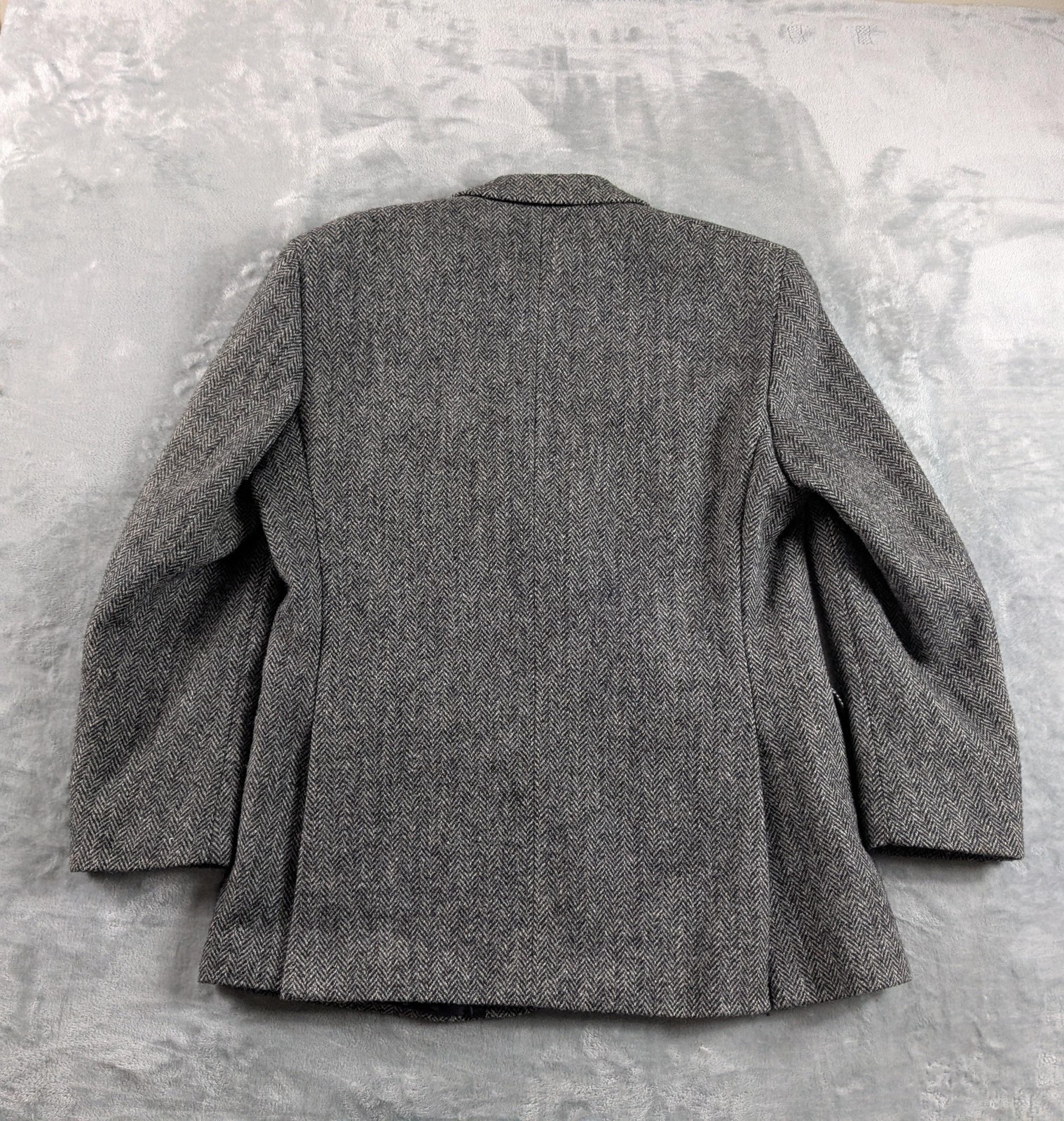 Harris Tweed Blazer Mens 40 Regular Herringbone Scotland Wool Sport Coat READ