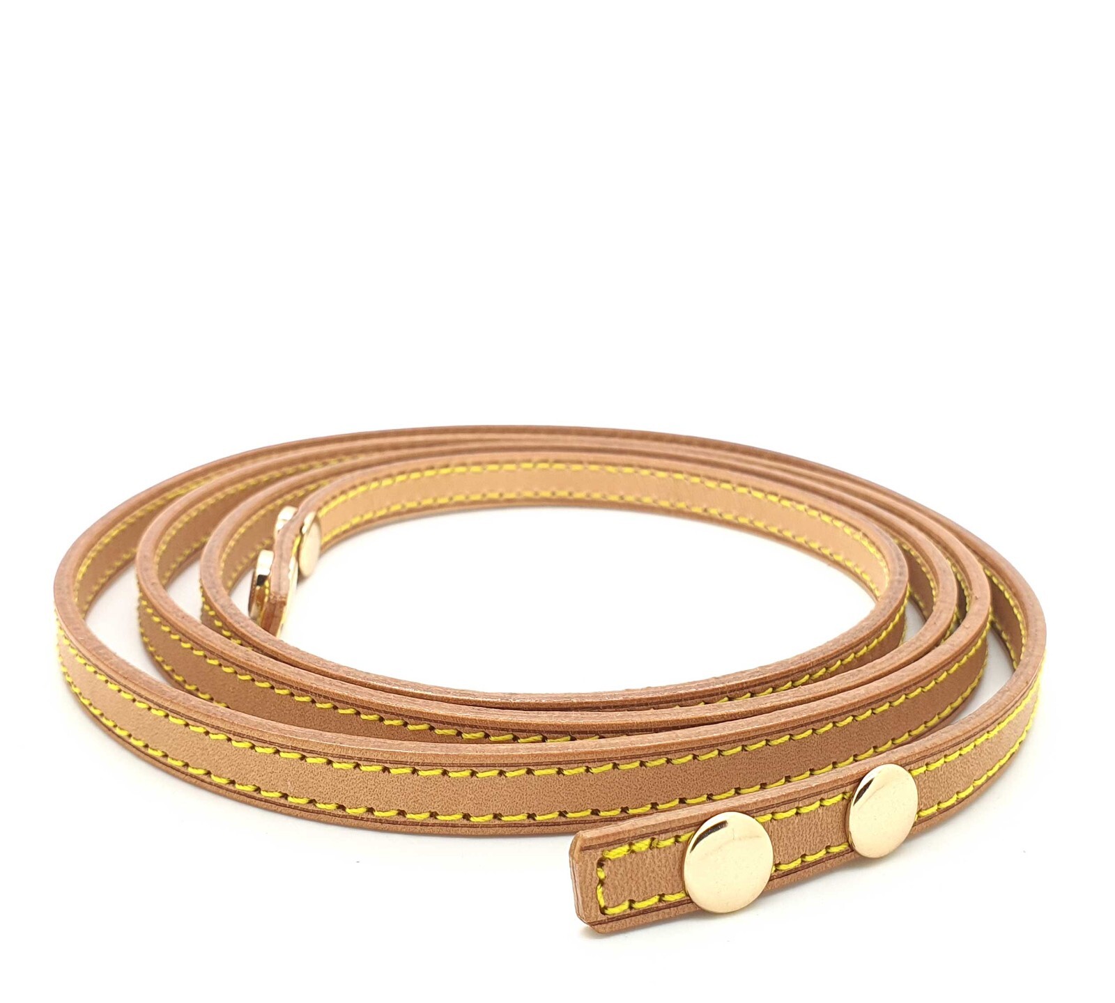 Vachetta Leather replacement Strap belt buttons snaps for Twin pouch pochette