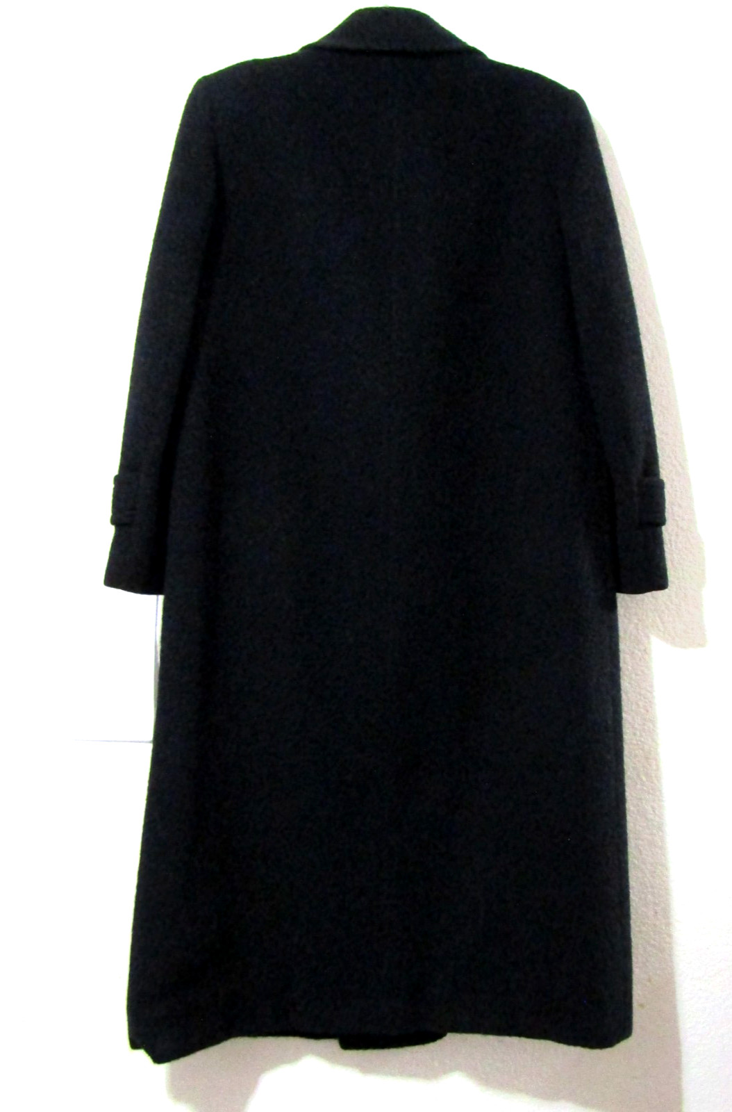 Vtg Evan Picone Coat 6 S Pure Wool Black USA Double Breasted