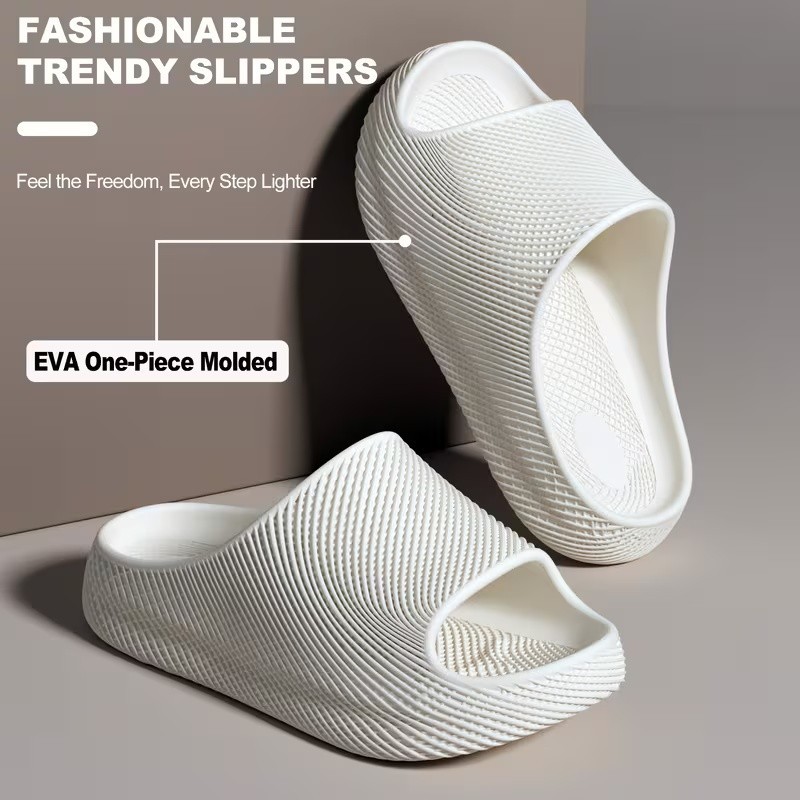 Unisex Ultra-Soft Cloud Cushion Platform Slides Thick Sole Non-Slip EVA slippes