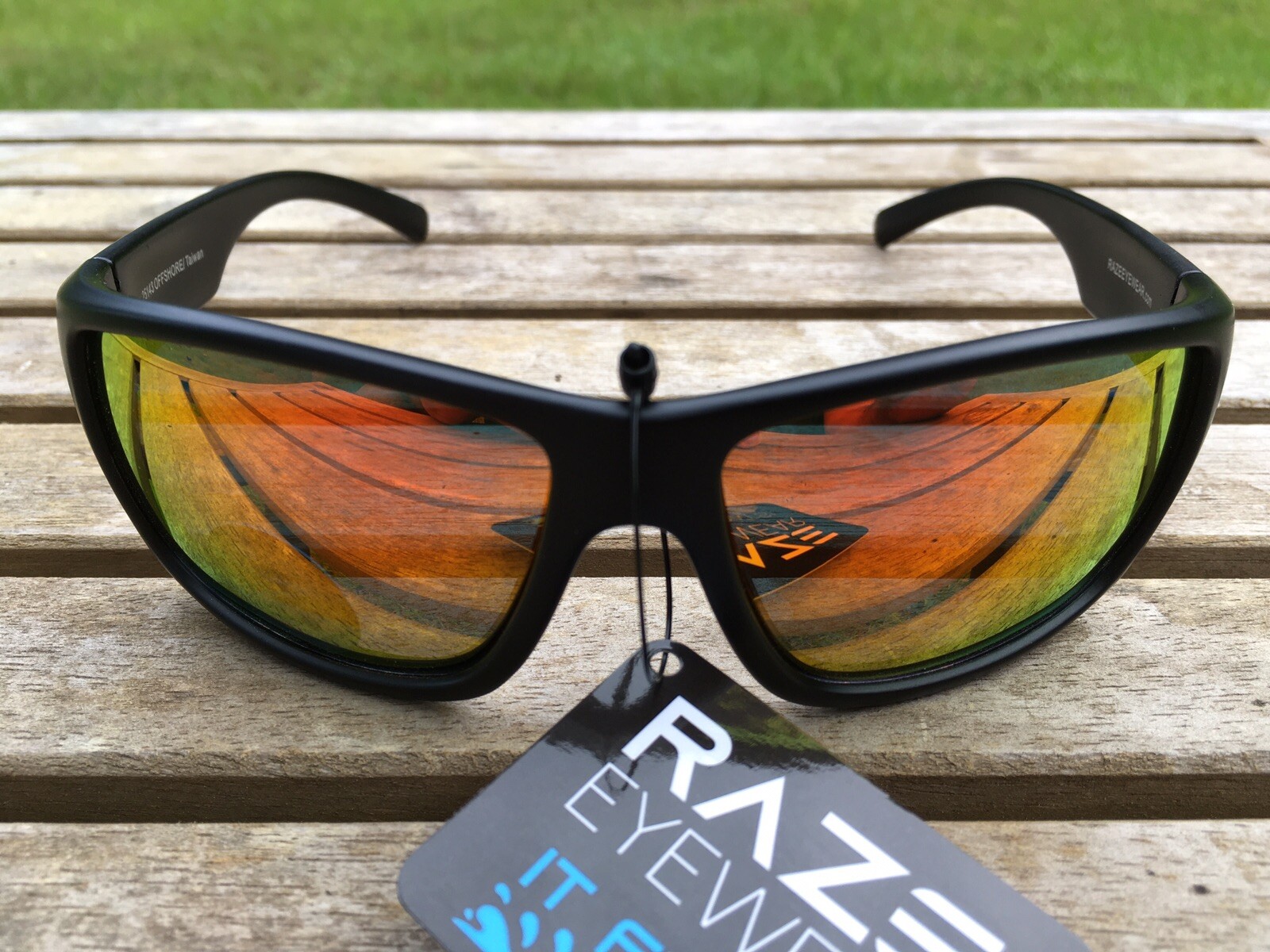 RAZE Eyewear Sunglasses Offshore floating polarized fishing black mirrored A1