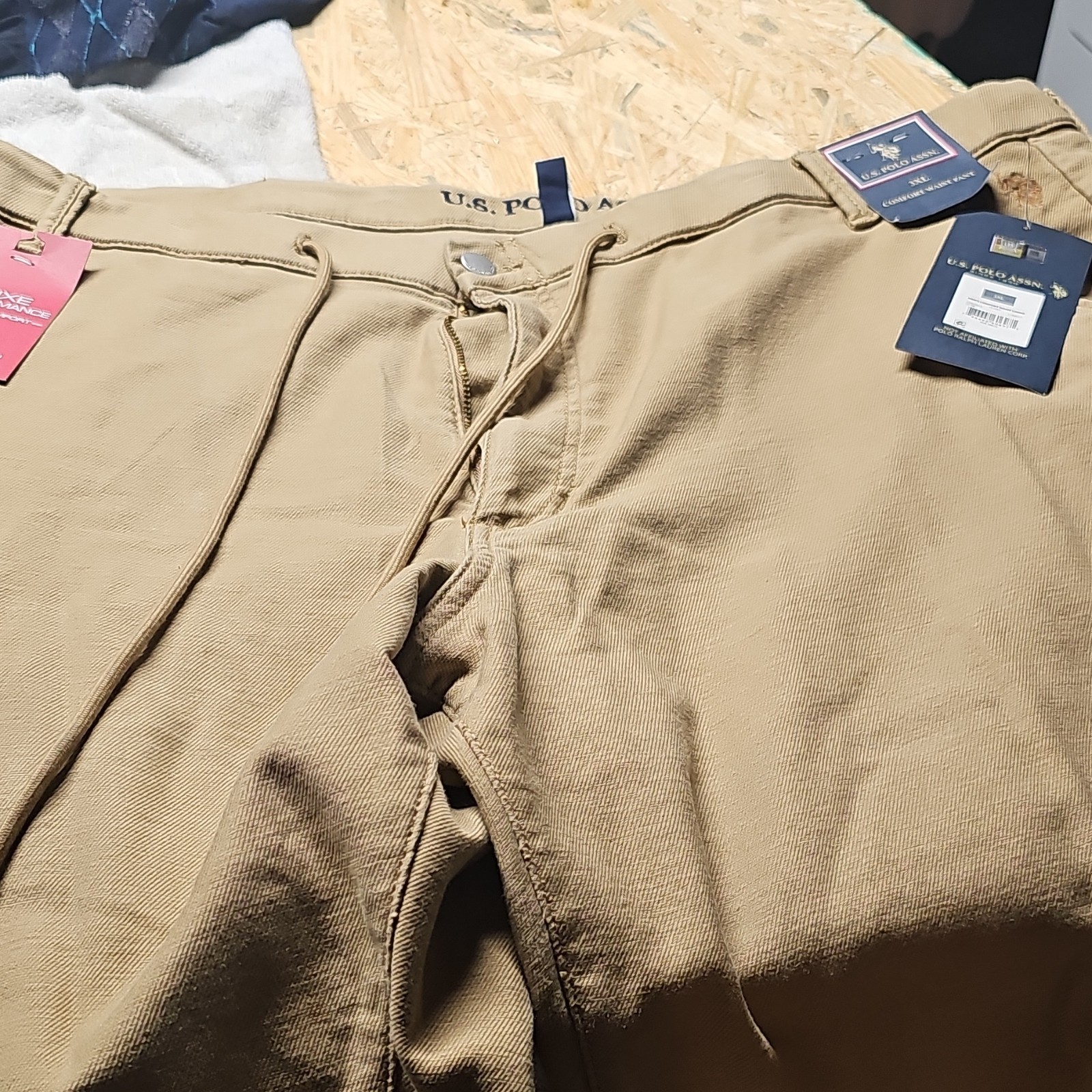 U.S. Polo Assn. Men’s Beige Cotton Twill Khaki Pants Classic Fit 3XL 44W