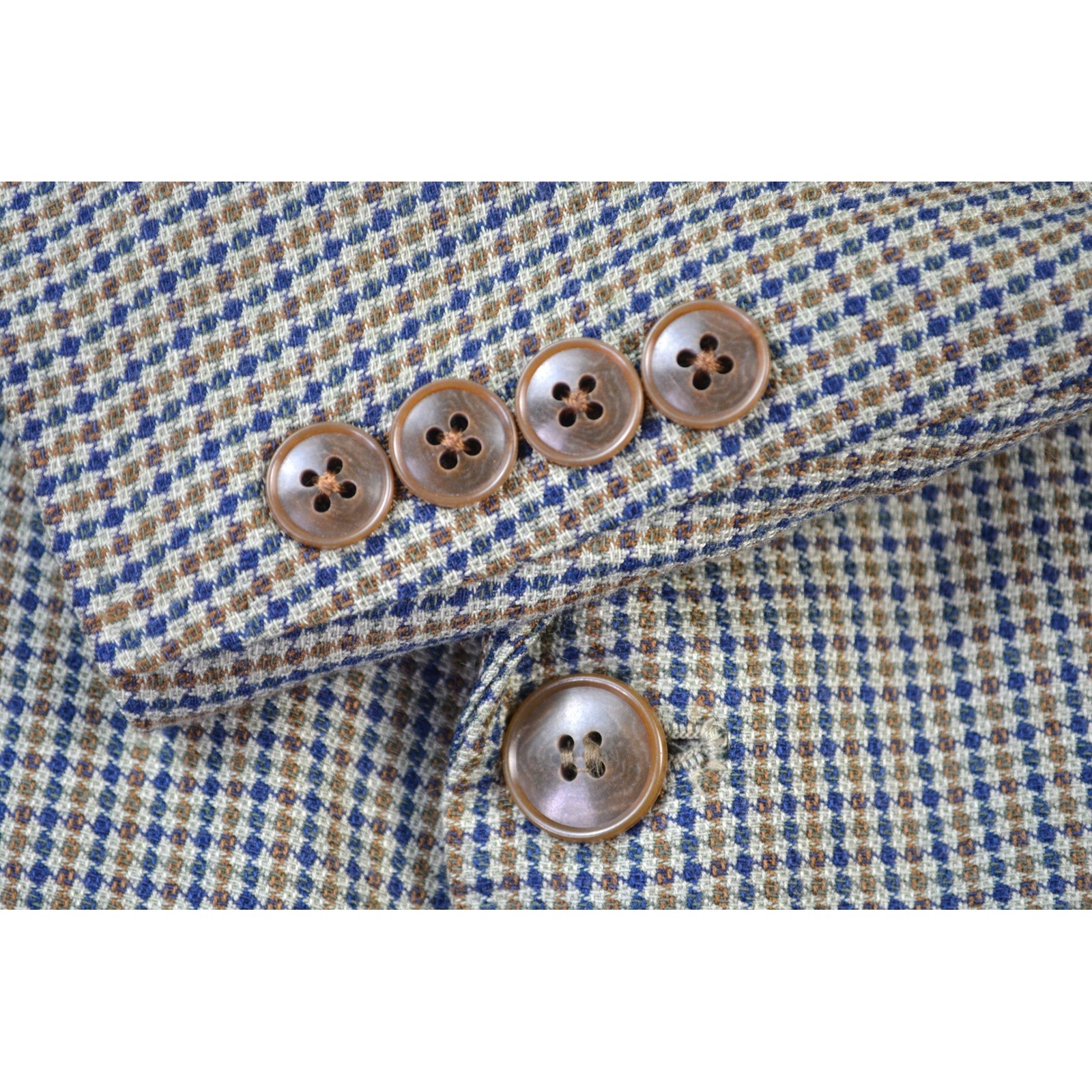 Stanley Blacker Mens 48R Blazer Sport Coat Houndstooth Wool Blend Tailored USA