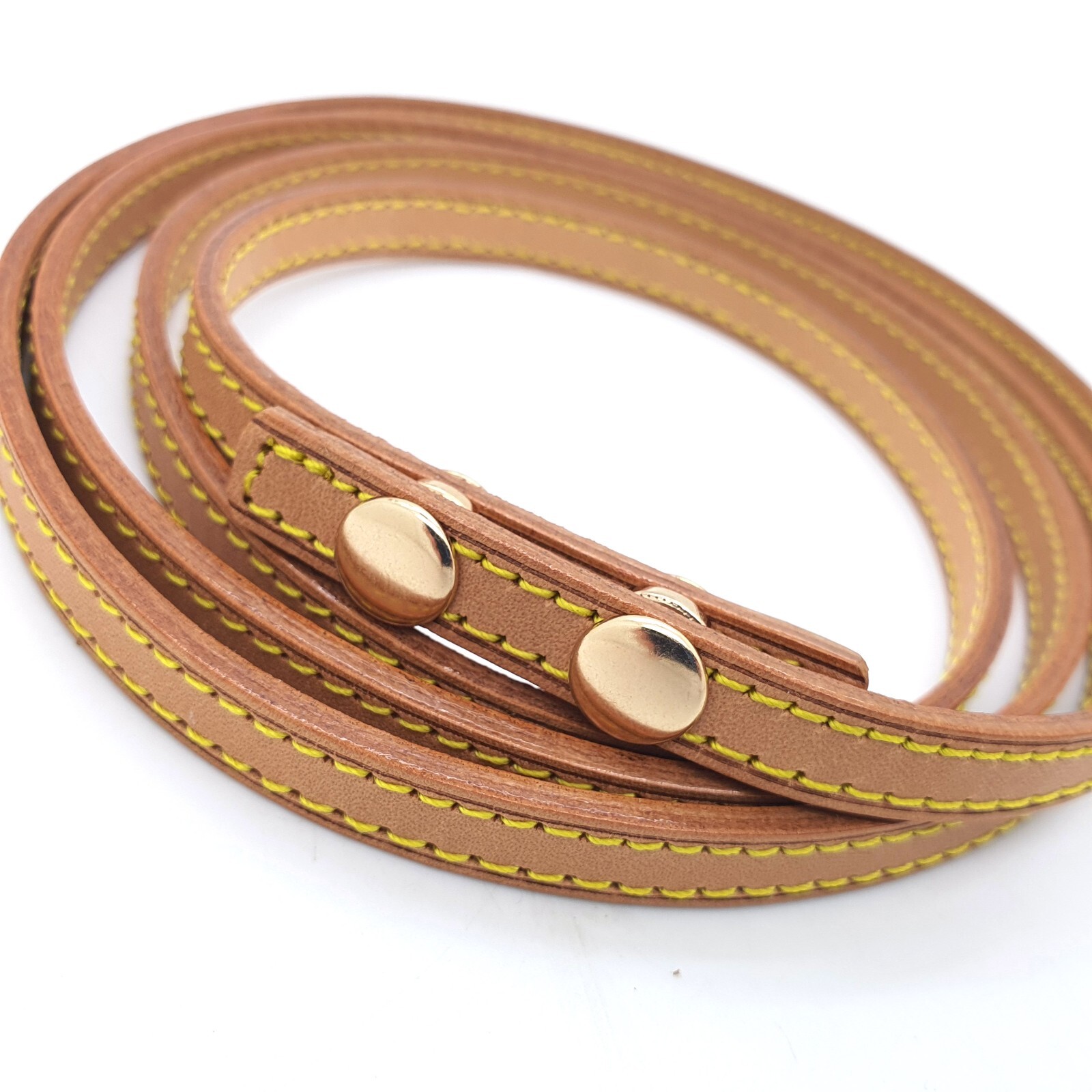 Vachetta Leather replacement Strap belt buttons snaps for Twin pouch pochette