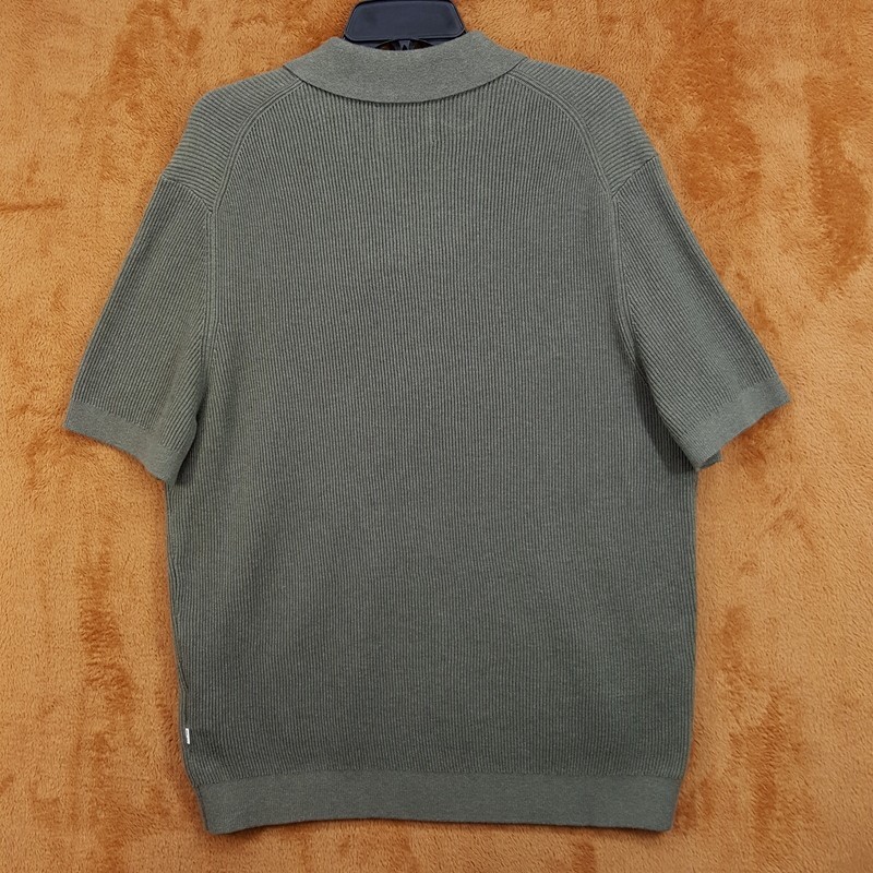 NN07 Polo Shirt Mens Medium Green Quarter Zip Short Sleeve Knit HANSIE $185