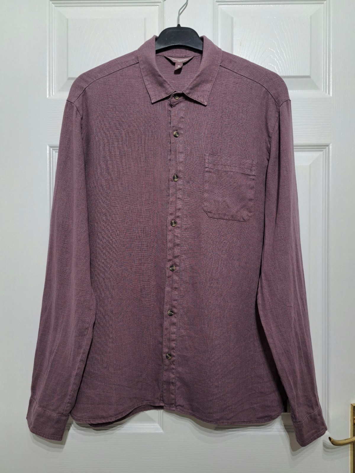 Seasalt Men’s Curator Shirt Purple Size M P2P 21.5″ Reg 100% Linen Heather £75