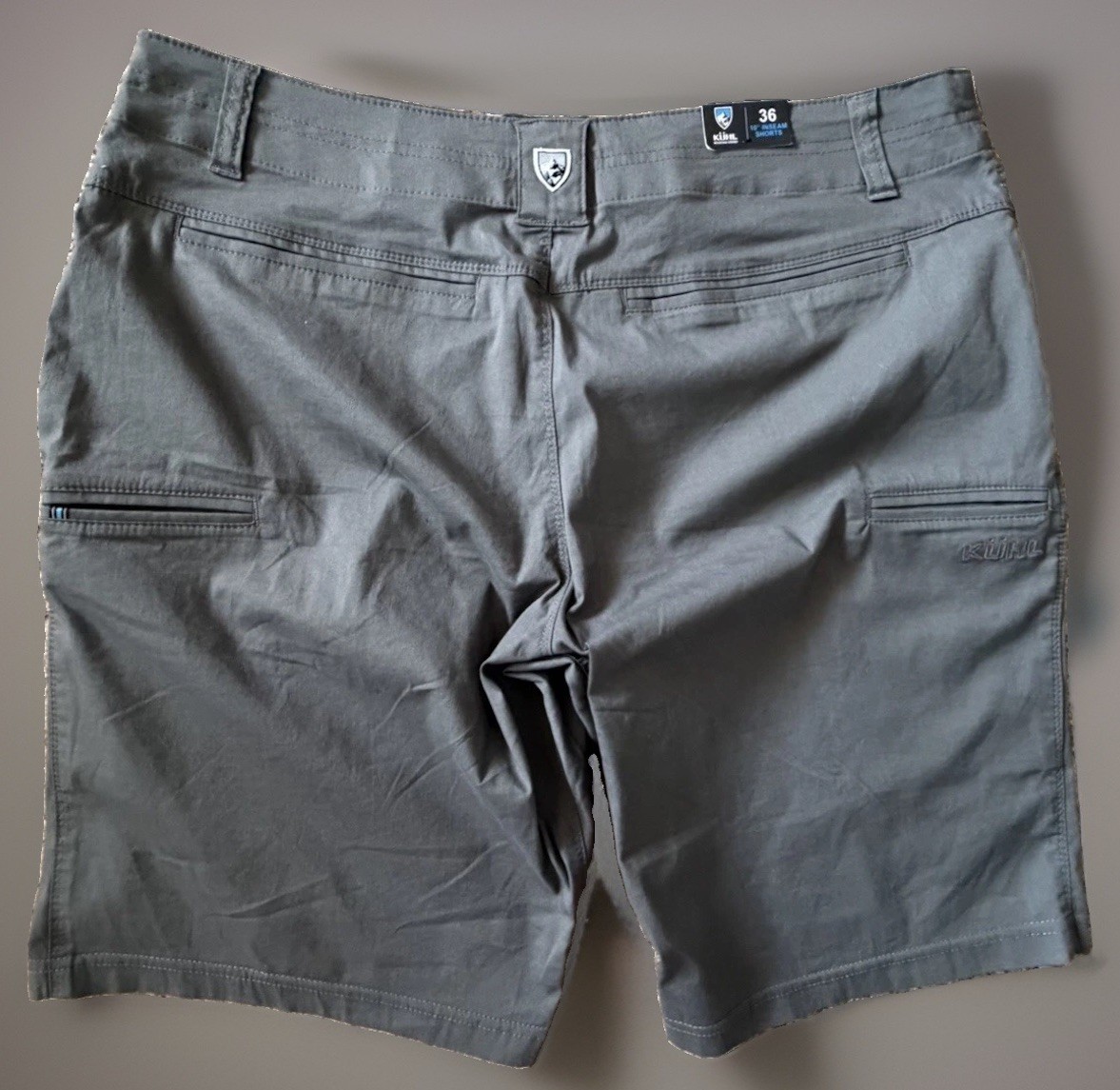 New Kuhl Resistor Lite Chino Shorts Size 36 10” Inseam Carbon 5205 NWT JBHS