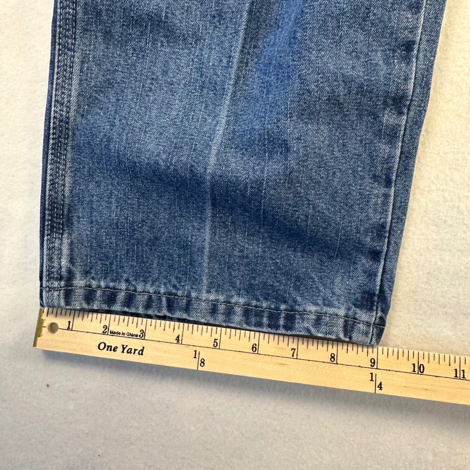 Wrangler Authentics Mens Blue Carpenter Jeans Straight Leg Workwear Denim 36×30