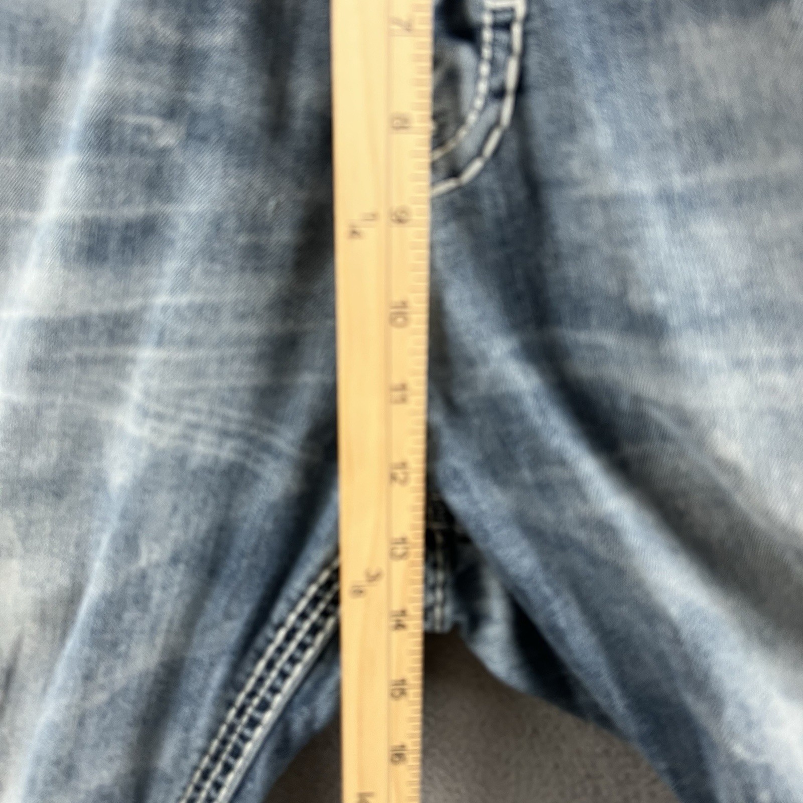 Rock Revival Feeney Jeans Mens 44×34 Light Wash Distressed Denim Relaxed Fit Y2K