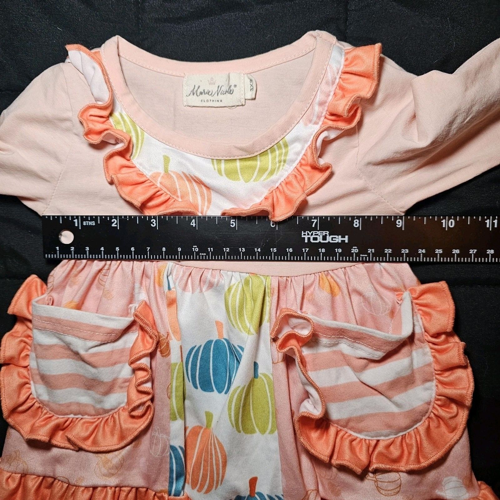 Marie Nicole Pumpkin Ruffle Tunic Dress Top 3XS