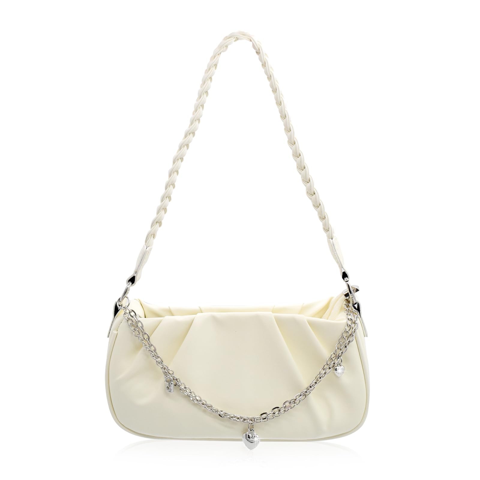 TeeYee 2 Replaceable Straps Cloud Shape Shoulder Y2K 9.1”Lx2.8”Wx5.5”H, Beige