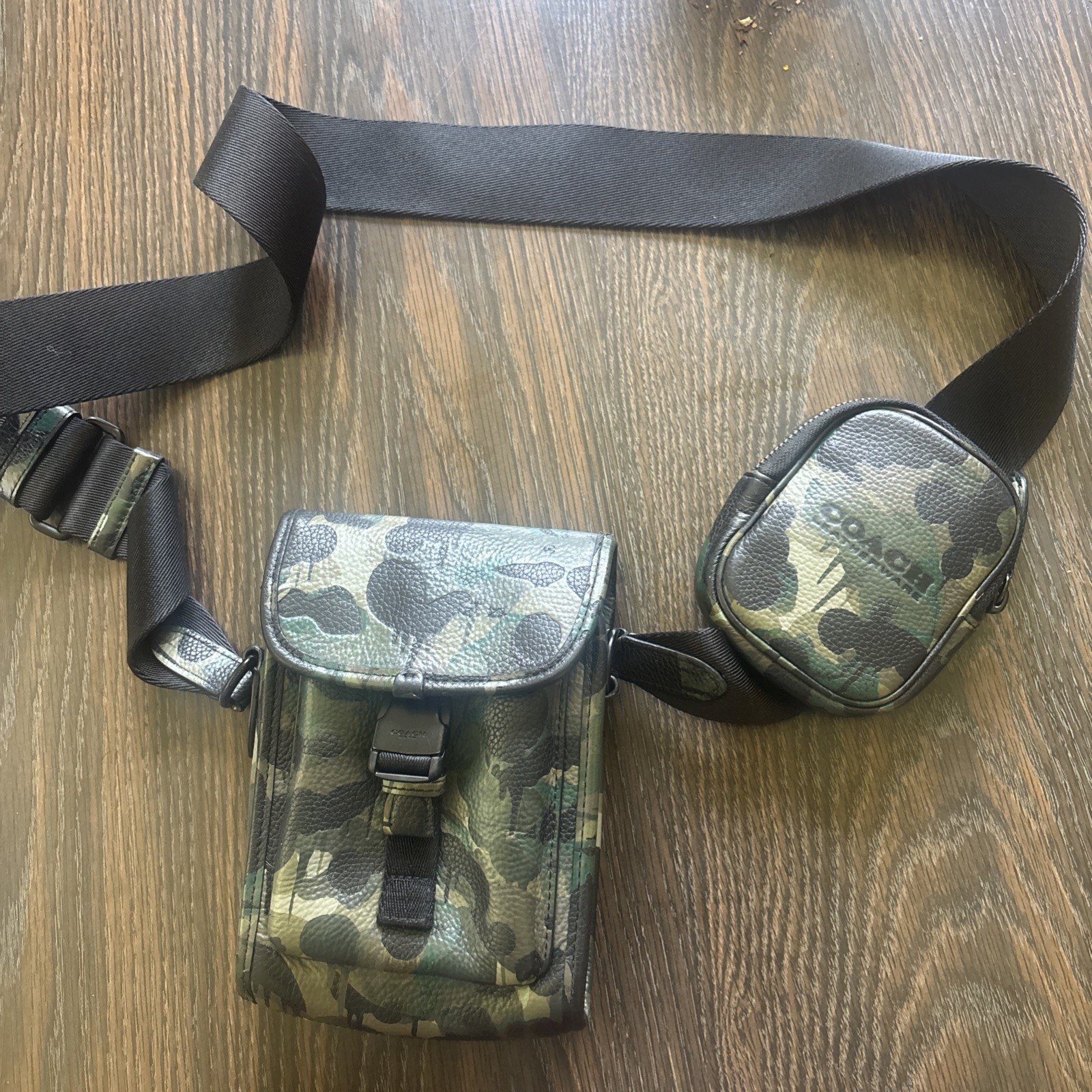 COACH Charter North/South Crossbody With Hybrid Pouch Camo Print Leather