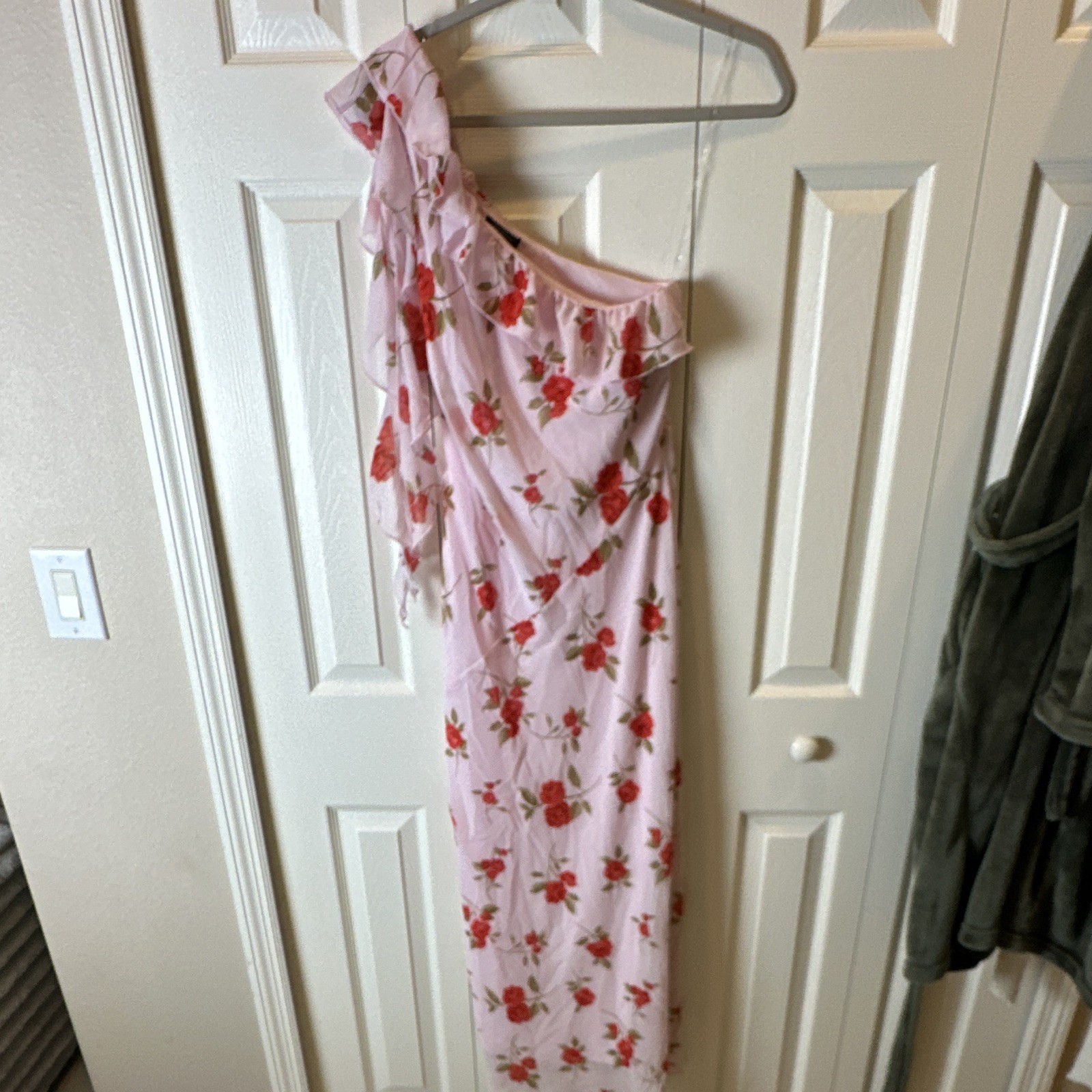 Wild Fable, One Shoulder, Y2K Pink Floral Dress Size S