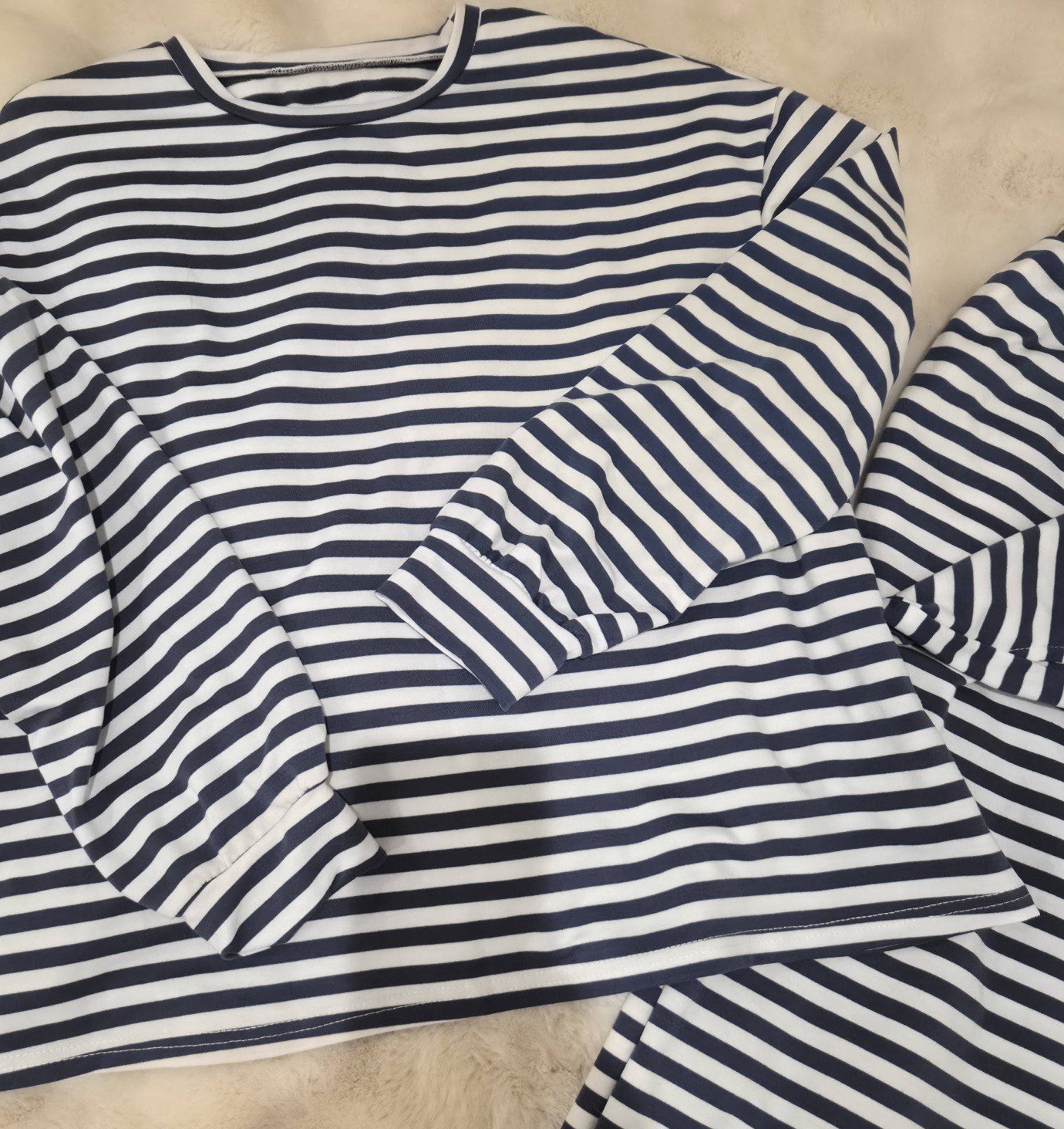 COASTAL CHIC Women’s XL Striped Lounge Set Long Sleeve Top Wide Leg Pant2 Piece
