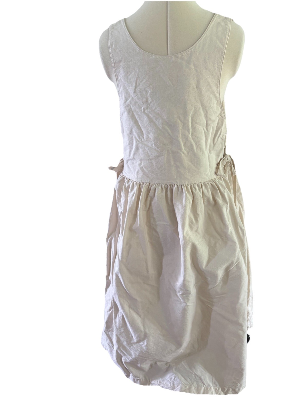 Hand Painted flour sack primitive prairie sleeveless dress school room Greta