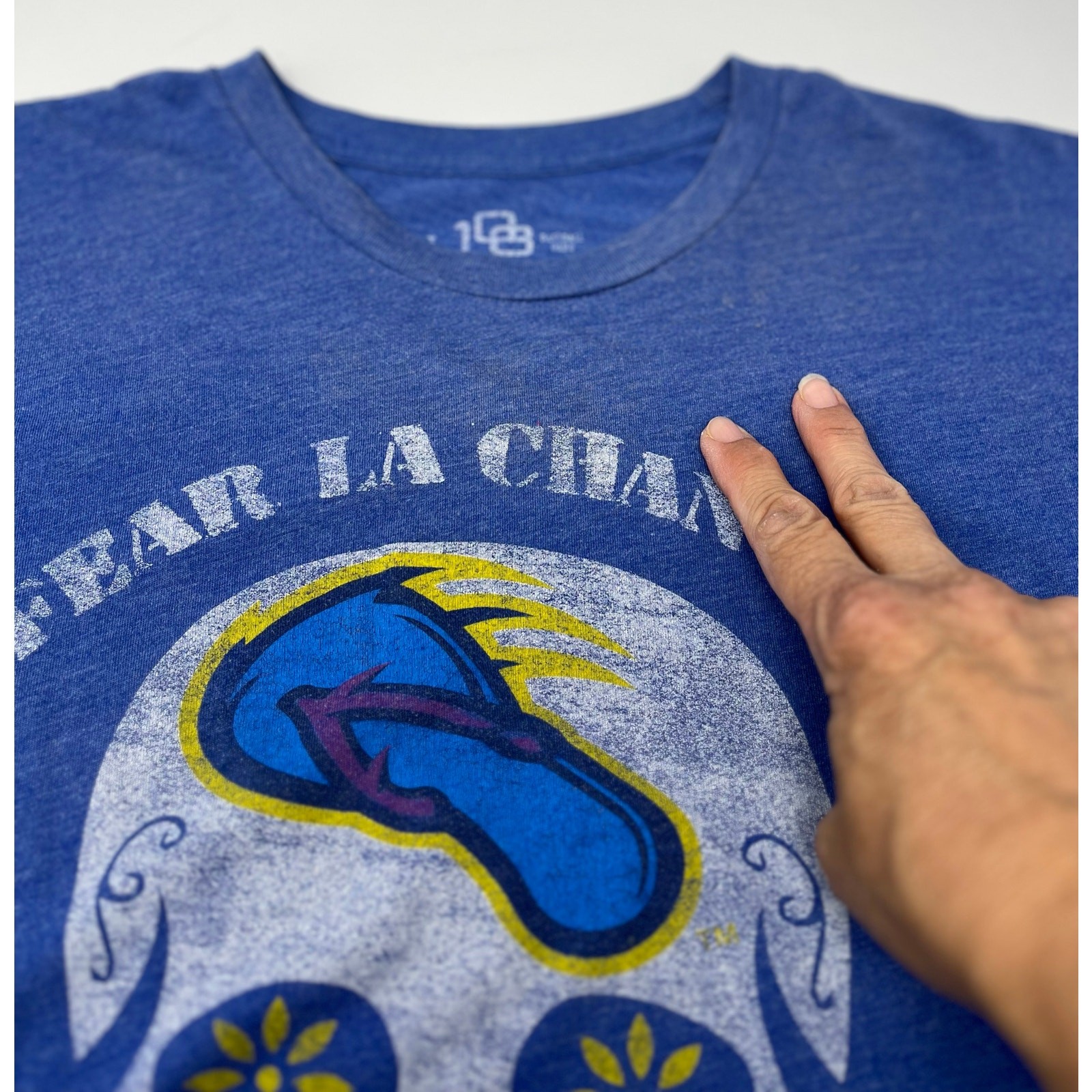 108 Stitches Skull Fear La Chancla Mens Tshirt soft cotton PreOwned light stains