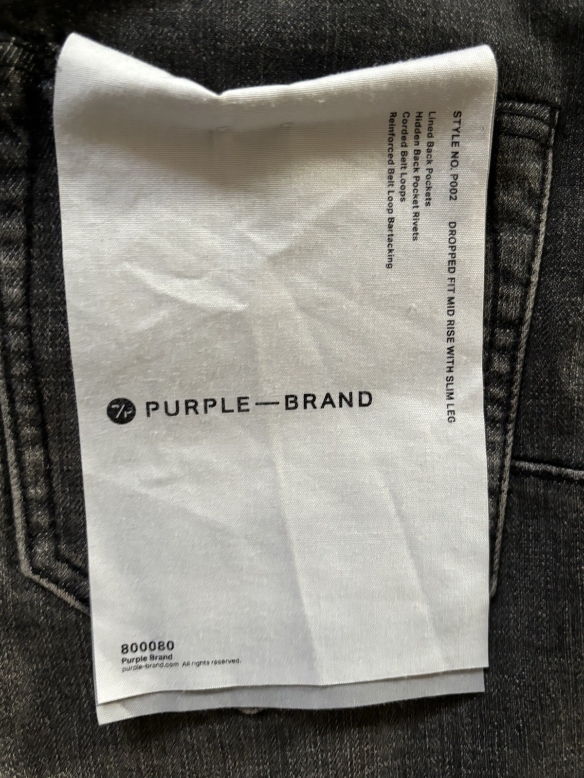Purple Brand P002 Men’s Grey Dirty Blowout Jeans Size 29