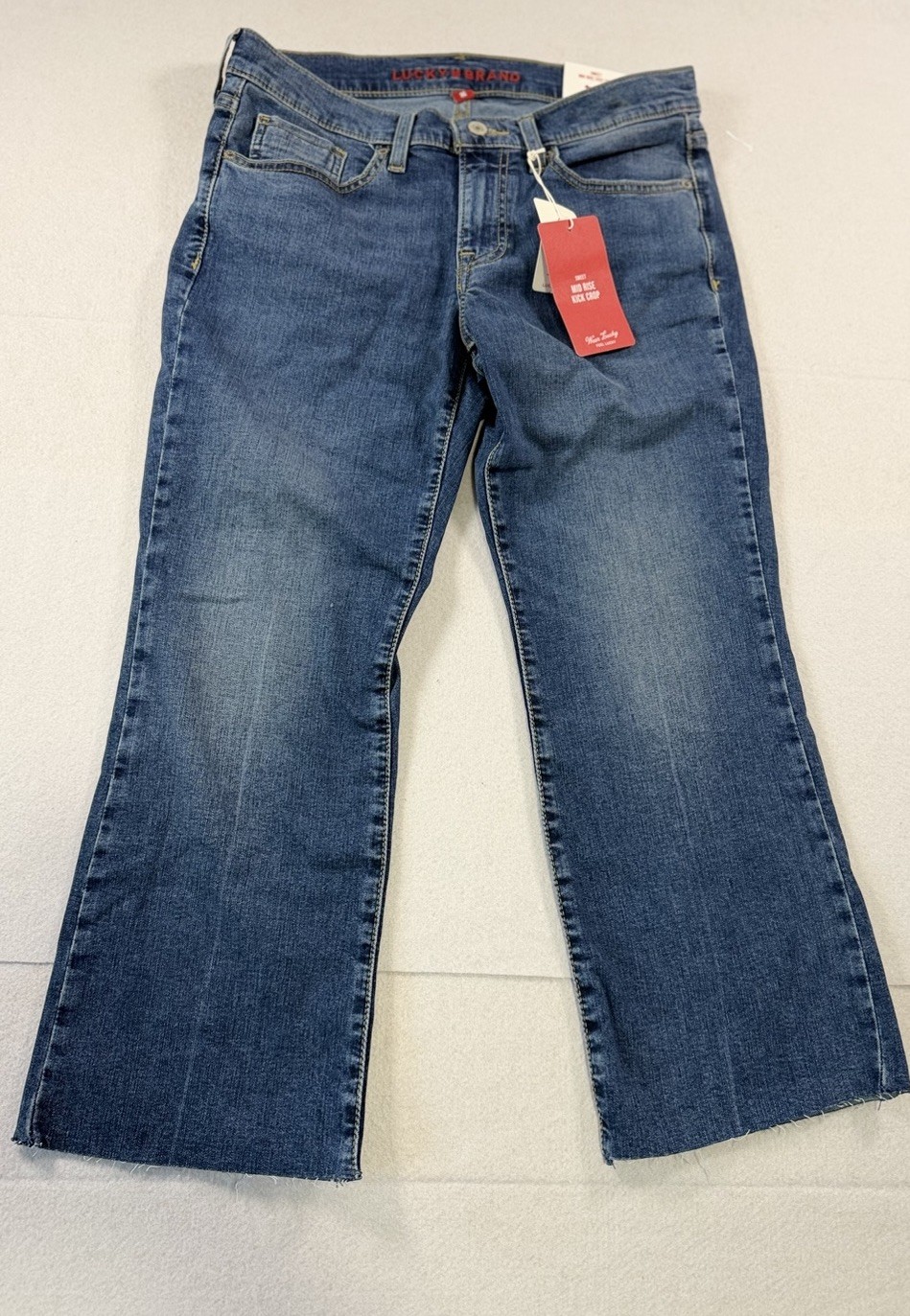 Lucky Brand Sweet Mid Rise Kick Crop Jeans Womens 8/29 Blue Medium Wash Denim