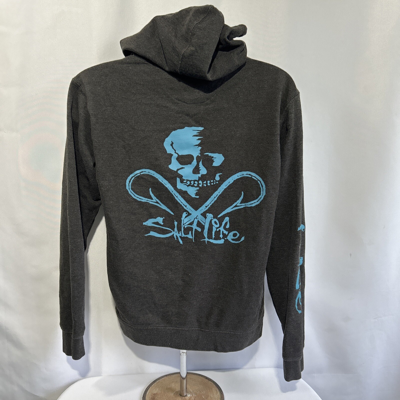 Salt Life Hoodie Medium Skull Hooks Live Salty Long Sleeve Fishing Outdoors