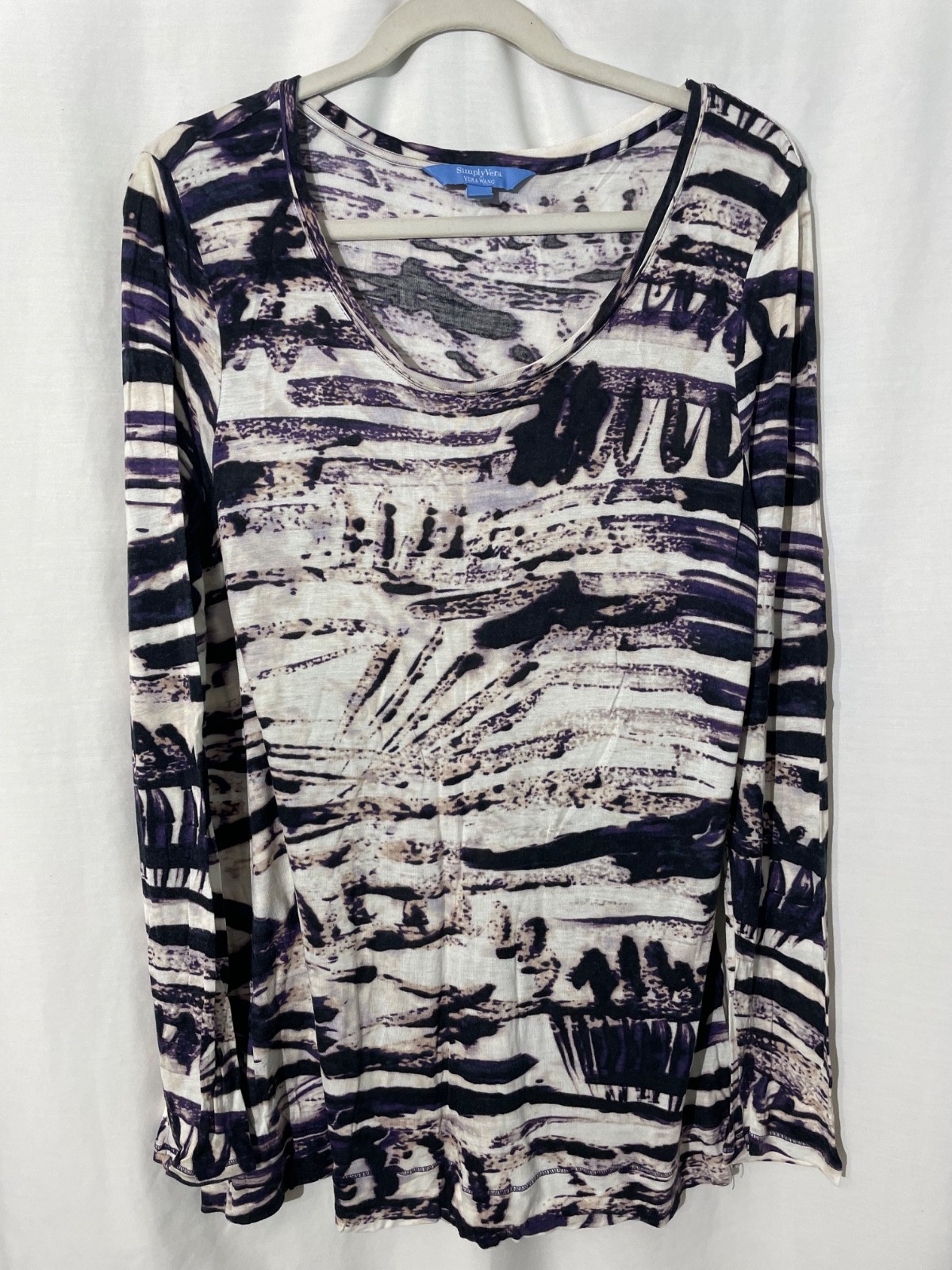 Simply Vera Wang Womens XL Multicolored Long Sleeve Blouse