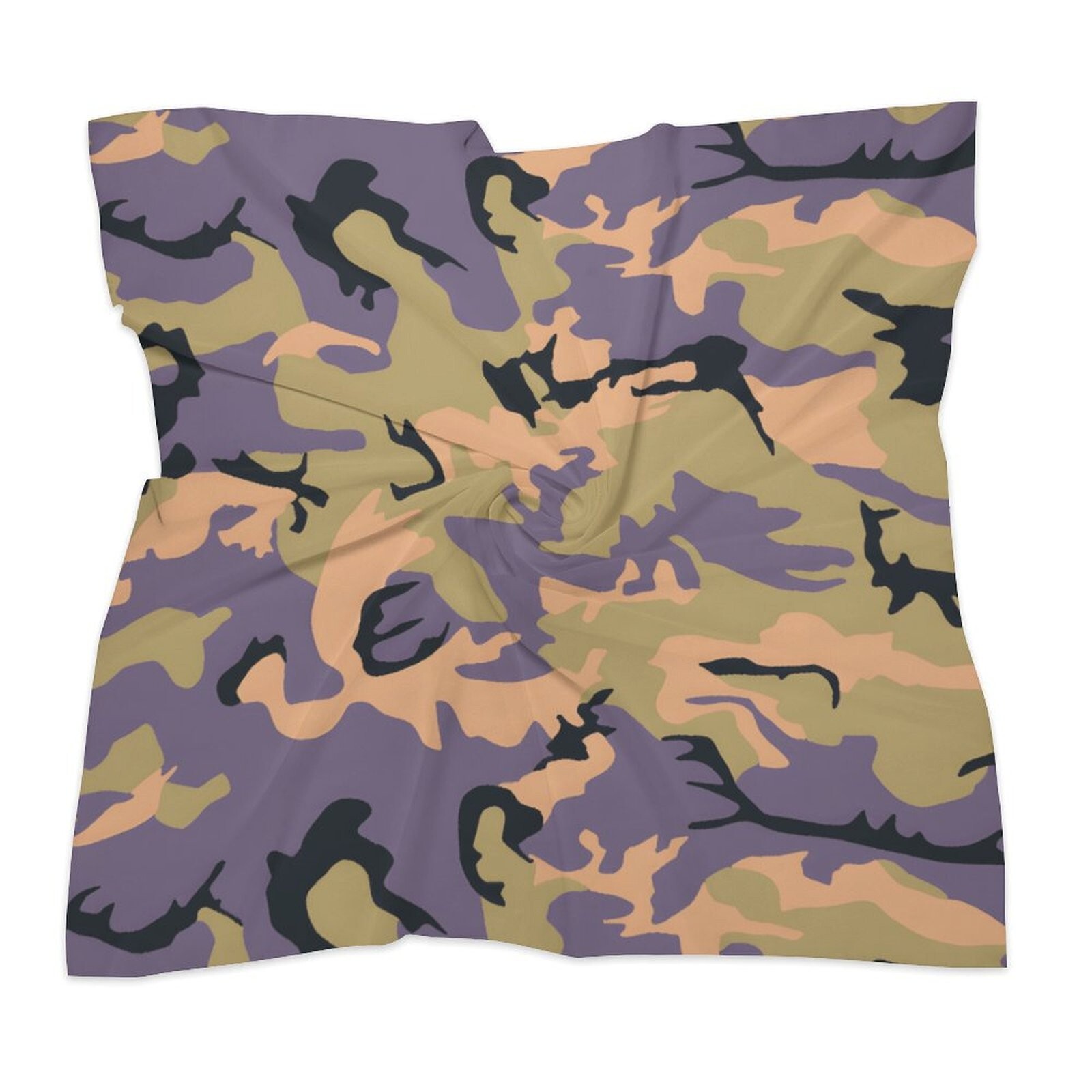 Chilean ERDL 90’s Camouflage print bandana Kerchief Scarf square Faux Silk
