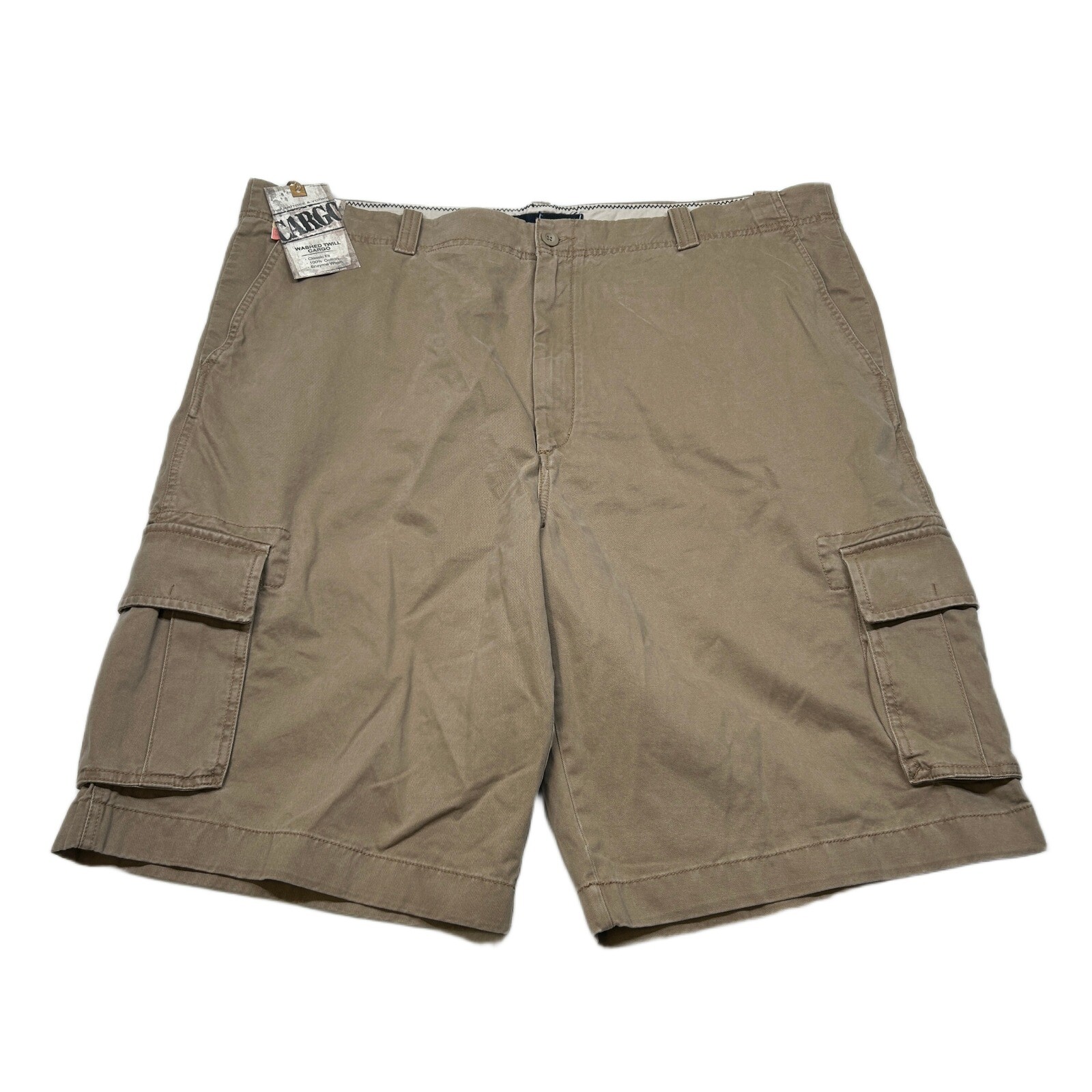 Roundtree & Yorke Cargo Shorts Mens 46 Tall 13″ Inseam Washed Twill Classic NEW