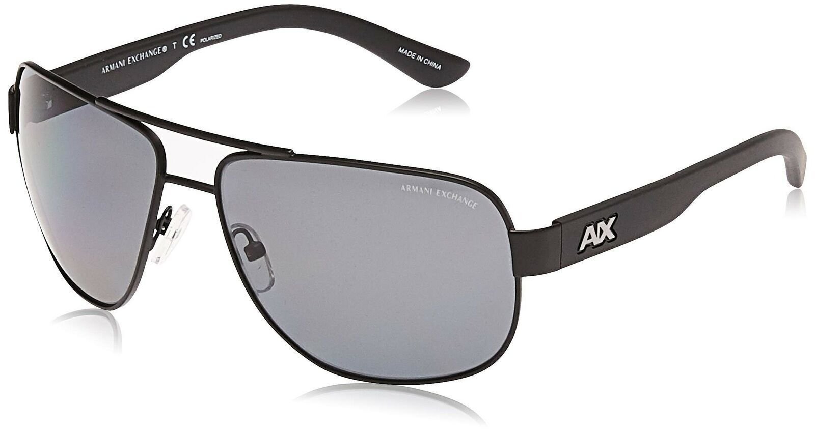 A|X Armani Exchange Men’s AX2012S 606381 Satin Black Polarized Sunglasses