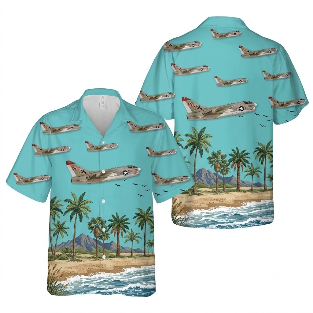 Us Navy Ltv A-7E Corsair Ii Of Va-147 Argonauts Hawaiian Shirt