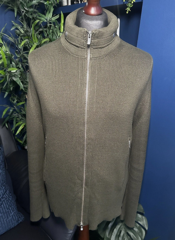 2007 C.P. Company Full Zip Hooded Cardigan Green Knitted Mens Size 52 Large
