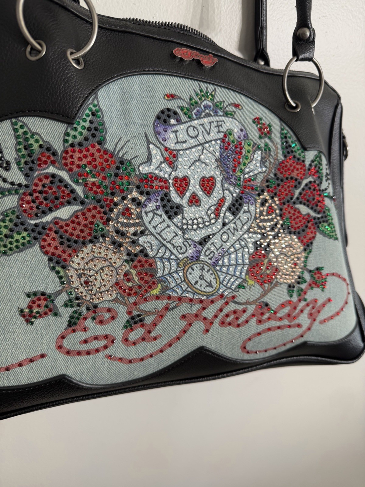 Ed Hardy “Love Kills Slowly” Satchel Bag