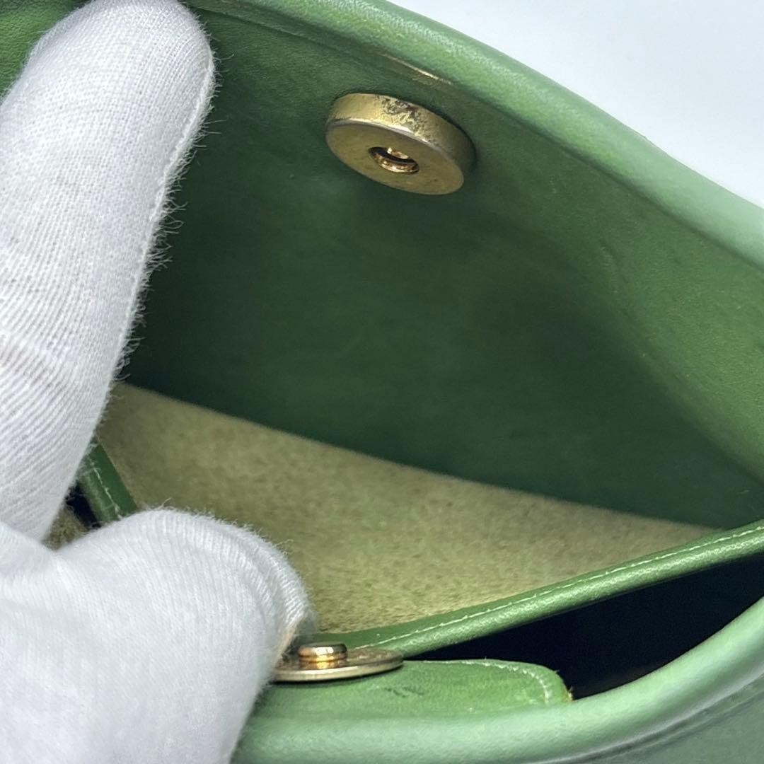 Vintage Old Coach 9027 Green Leather Ergo Bag Womens Handbag Made in USA VTG