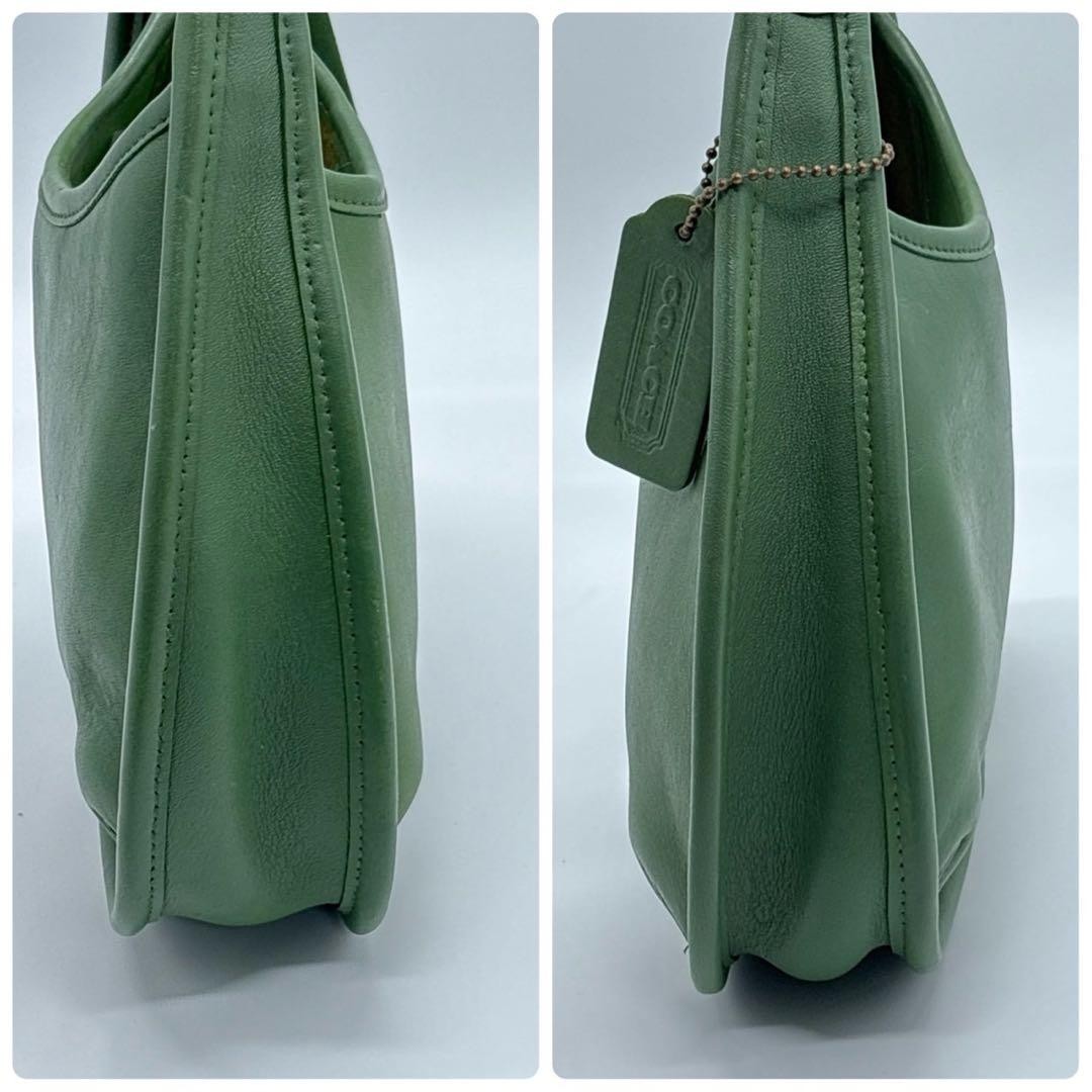 Vintage Old Coach 9027 Green Leather Ergo Bag Womens Handbag Made in USA VTG