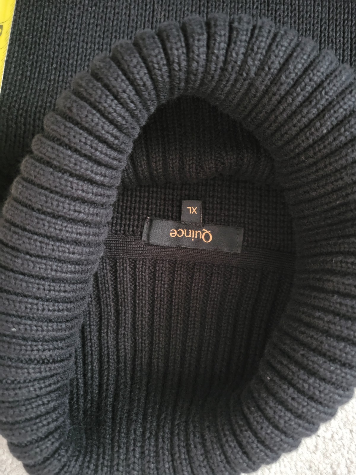 Quince Black 100% Organic Cotton Turtleneck Sweater XL